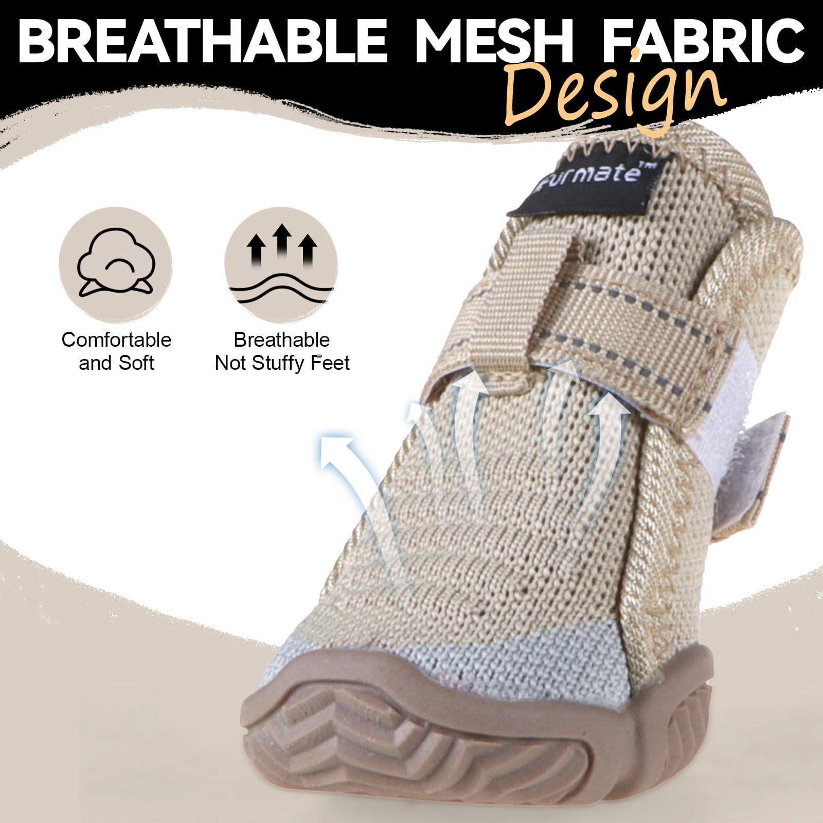 Furmate Dog Shoes For Small Dogs, Breathable Puppy Dog Boots & Paw Protectors For Summer Hot Pavement Winter Snow, Dog Booties W