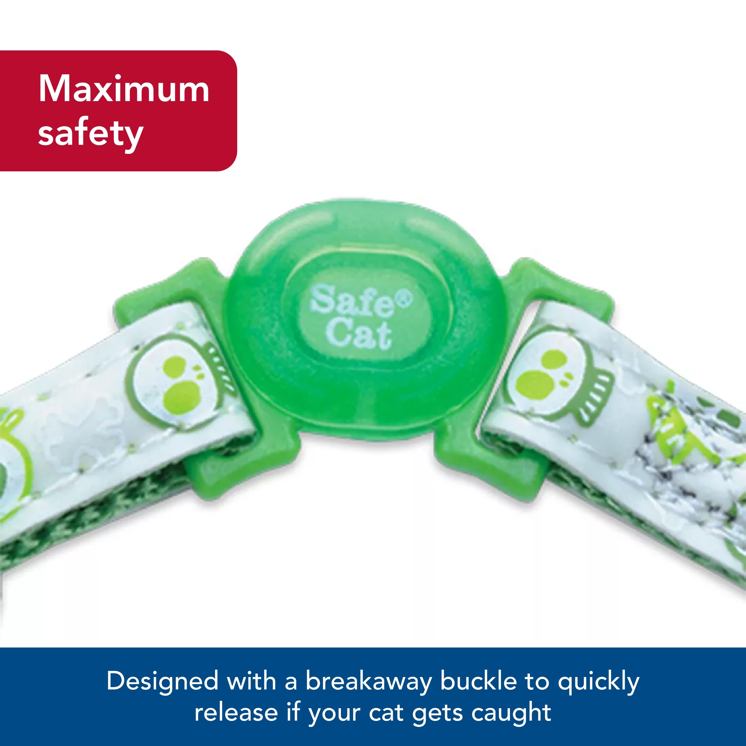 Coastal - Safe Cat Glow In The Dark Adjustable Breakaway Collar - Glowing Blue Boat - 3/8'' X 8''-12''