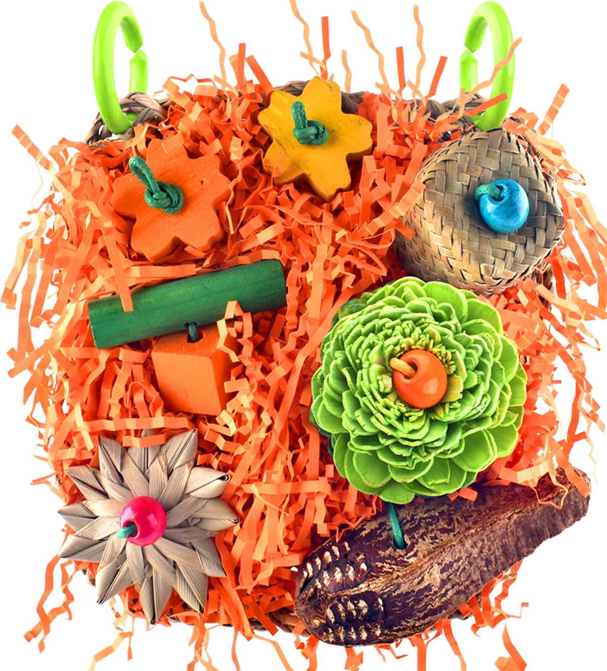 Katumo Bird Toys, Conure Grass Mat Shredder Toys Parakeet Toys Parrot Foraging Toys For Cockatiel Conure Lovebird Parakeet Small