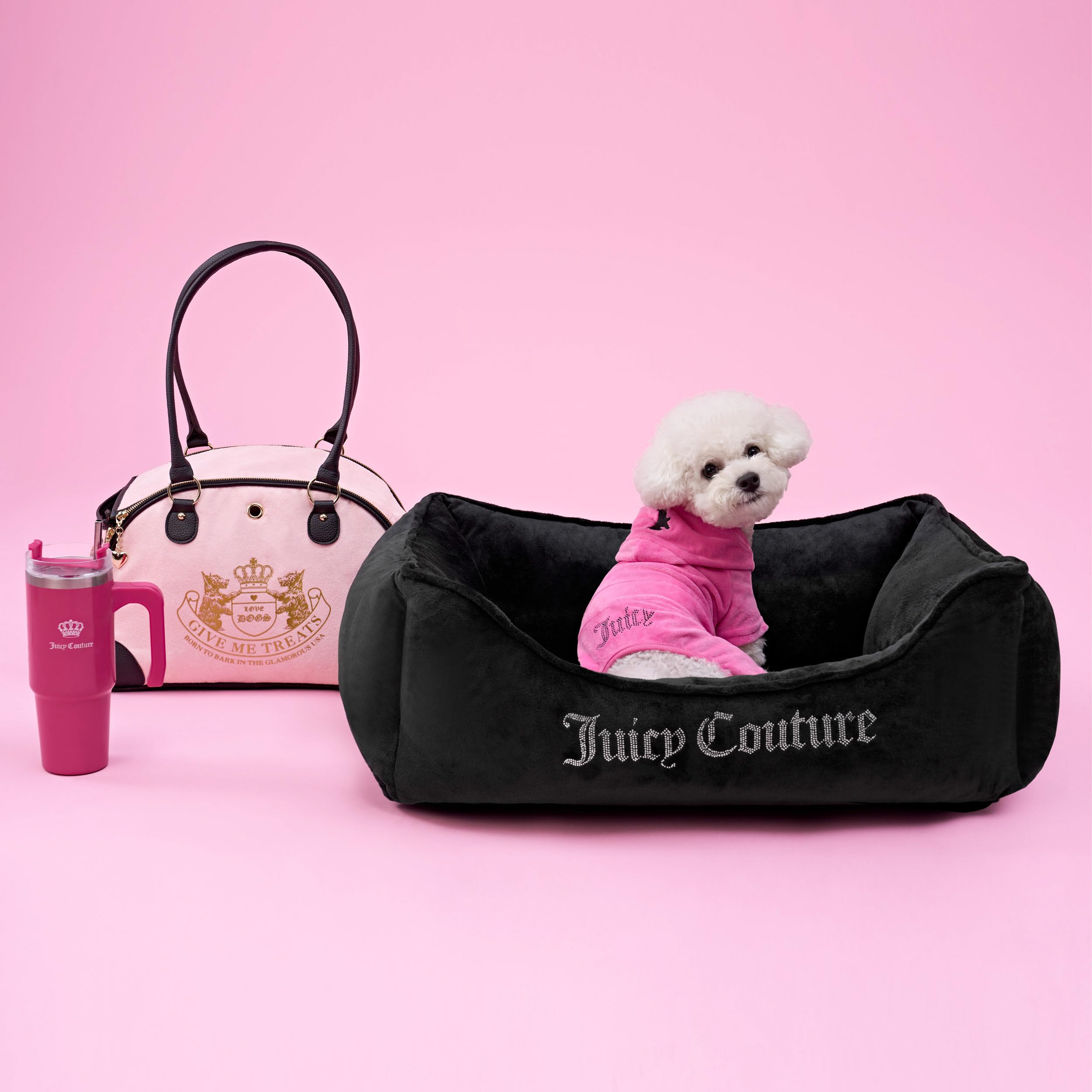 Juicy Couture Give Me Treats Pet Carrier - Stylish Hot Pink Travel Bag for Small Dogs and Cats