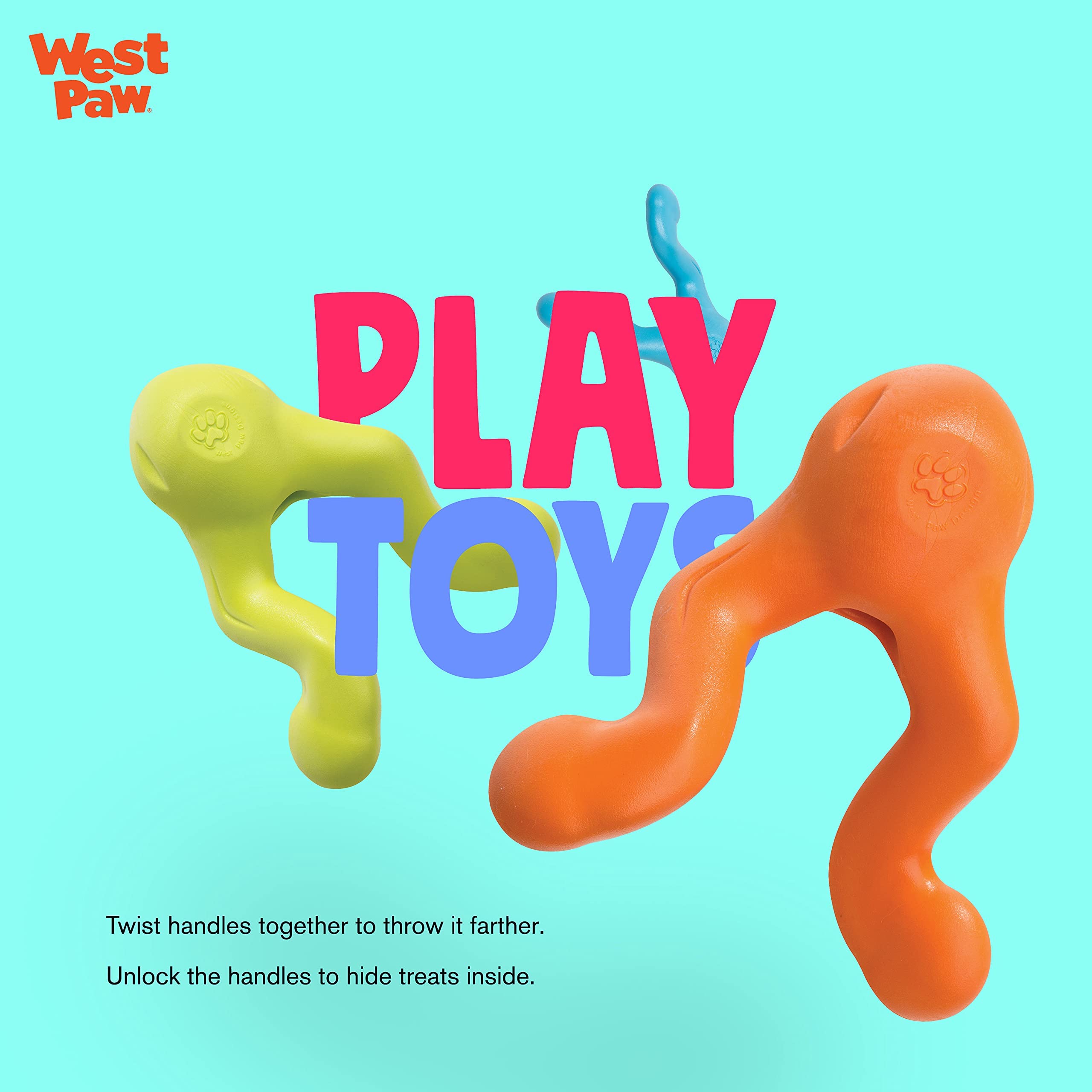 WEST PAW Zogoflex Tizzi Treat Dispensing Dog Toy - Interactive Play Toy for Dogs, Puppies - Floatable, High-Flying Dog Toys for