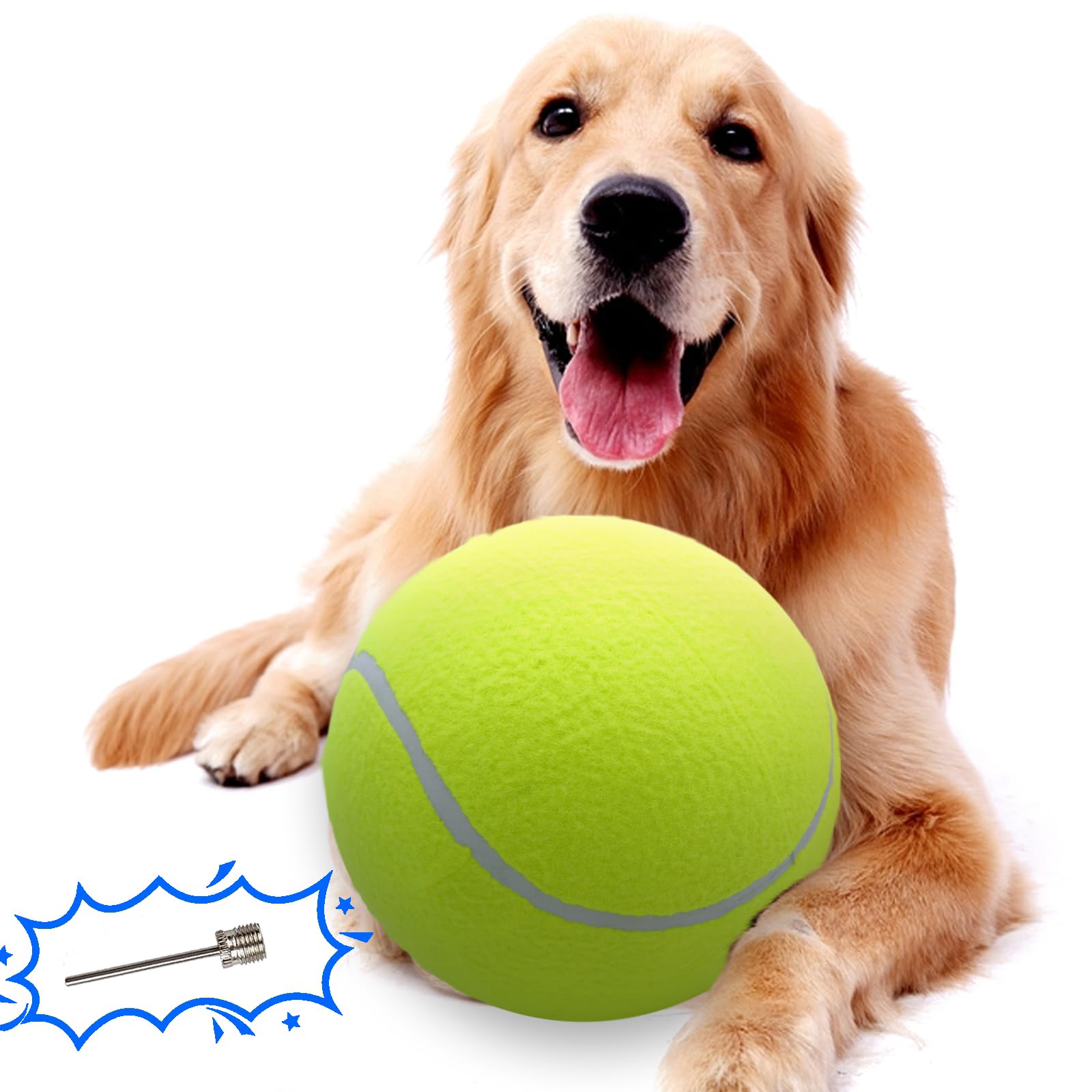 Large Dog Tennis Ball,9.5' Giant Doy Sport Ball Toy,Pet Birthday Gifts Interactive Dog Toys For Small Medium Large Dog