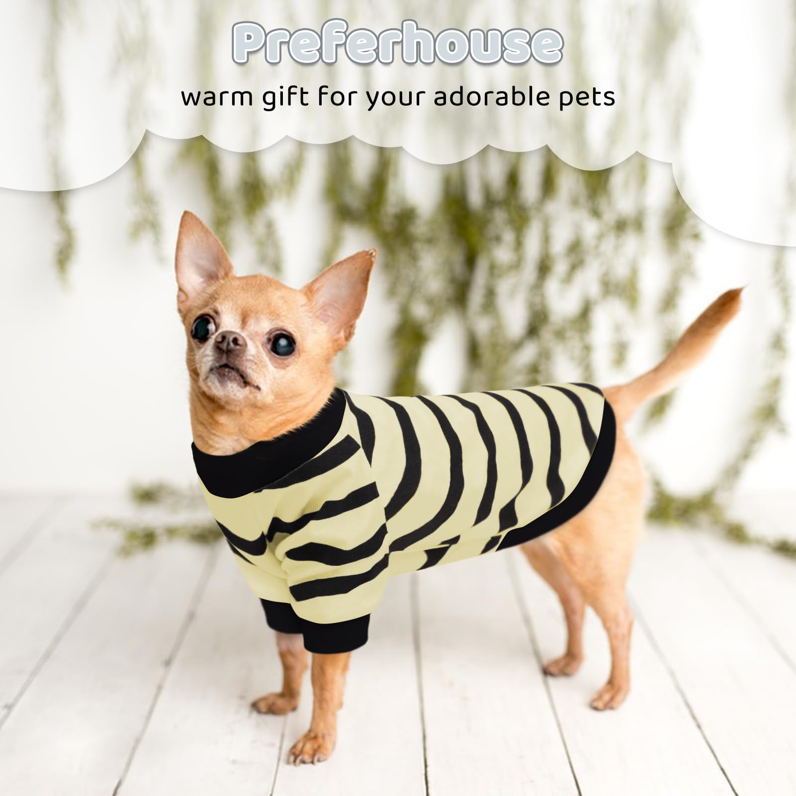 Preferhouse Dog Striped T-Shirts For Small Dogs Cats, Dog Vest Pet Apparel Tee Shirts Spring Summer Suitable For Small And Mediu