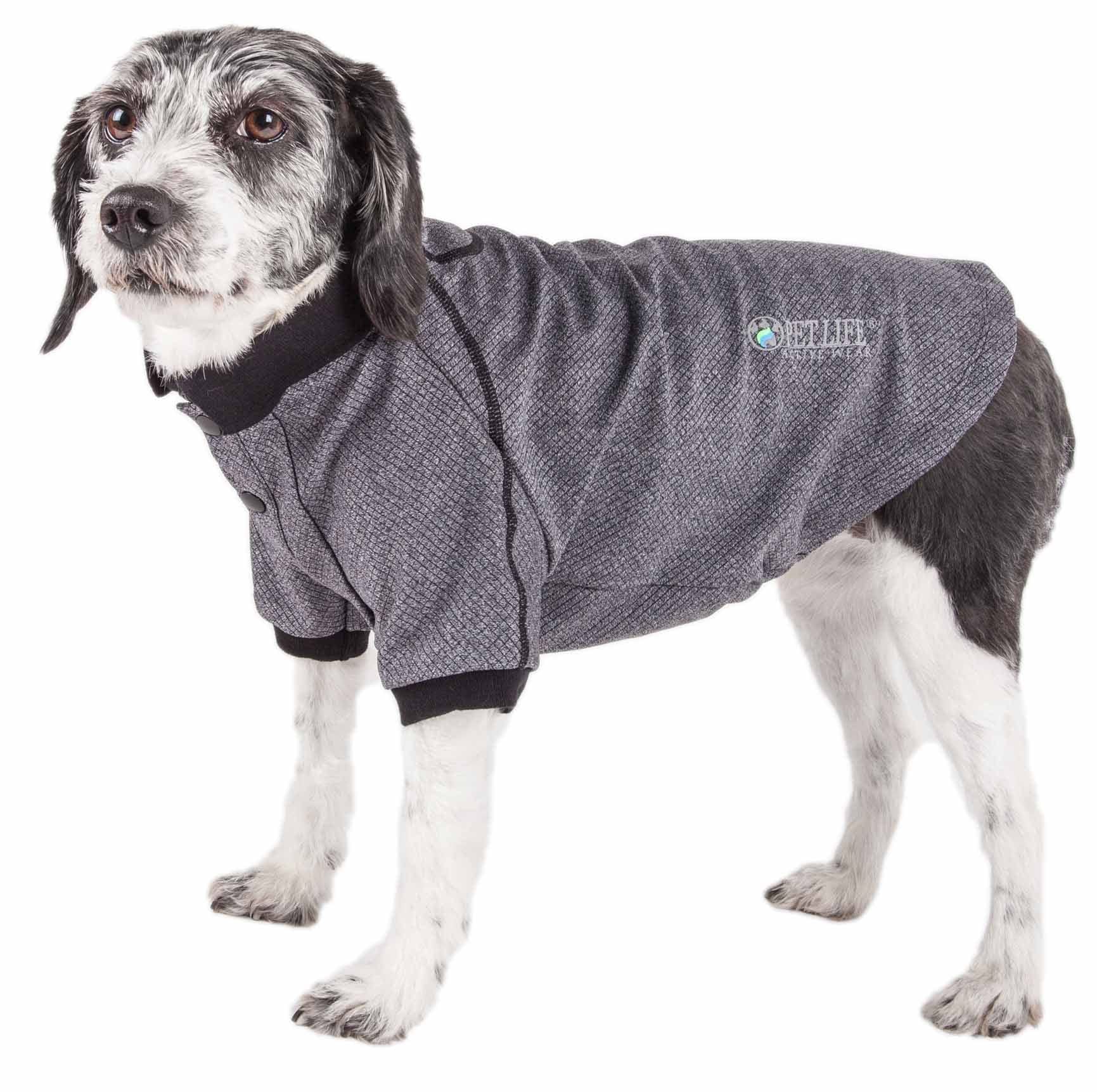 Pet Life A Active Fur-Flexed Fitness And Yoga Pet T-Shirt Dog Polo - Breathable Dog Shirt Featuring 4-Way Relax-Stretch, Reflect