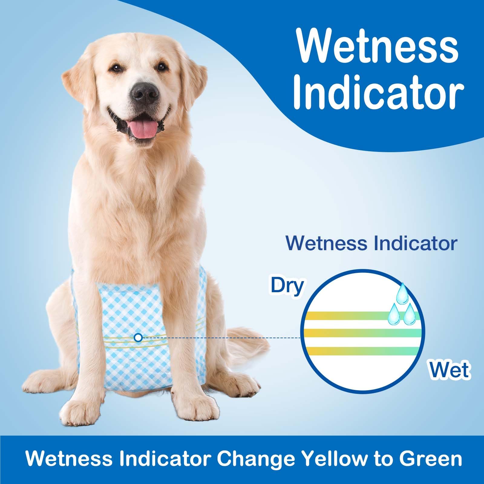 Disposable Belly Bands For Male Dogs,Puppy Diapers Male With Wetness Indicator, Super Absorbent Soft Male Dog Diapers (M, 20)