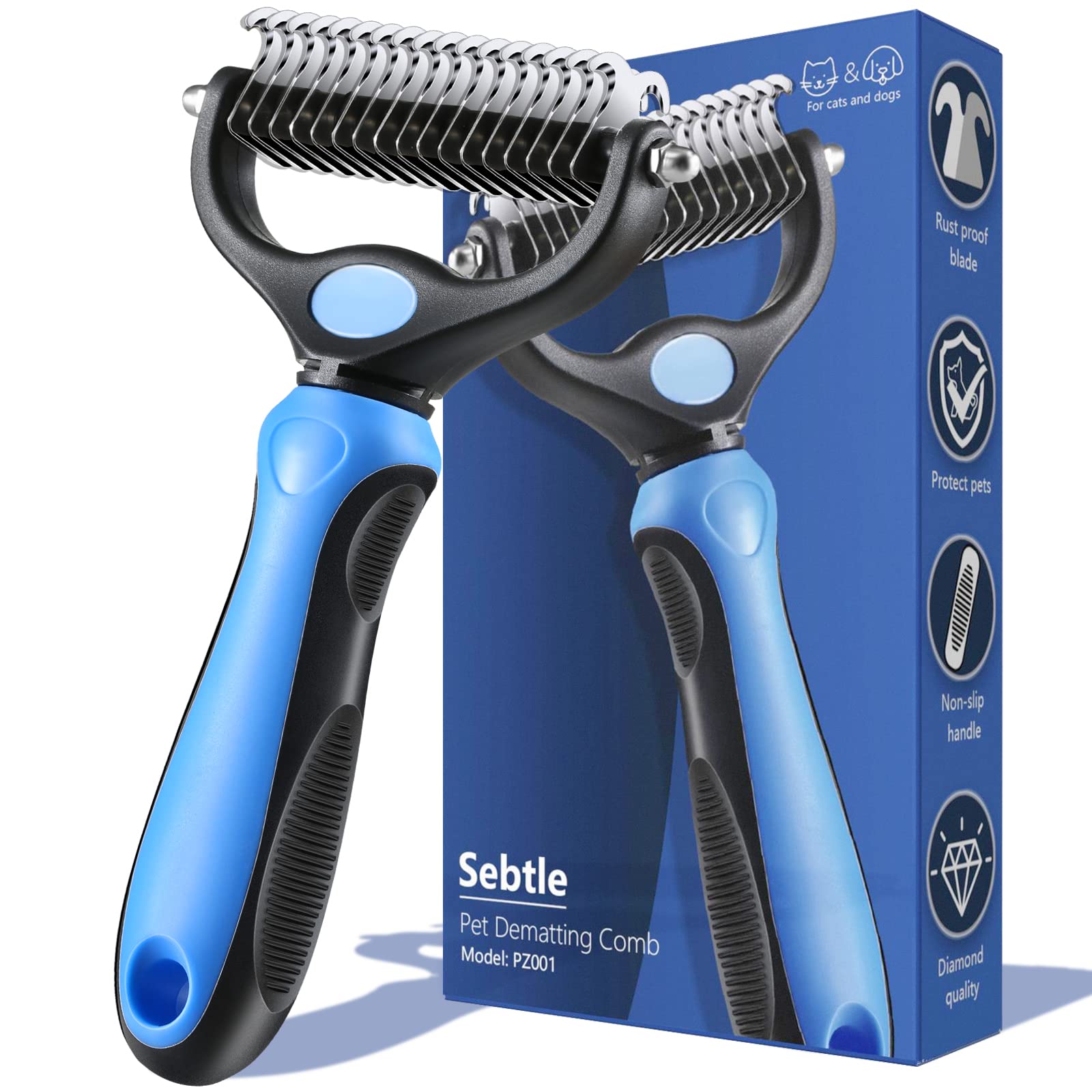 Dog Brush For Shedding,Double Sided Undercoat Rake Comb, Pet Grooming Brush For Small, Medium Dogs And Cats,Furminator Tool Remo