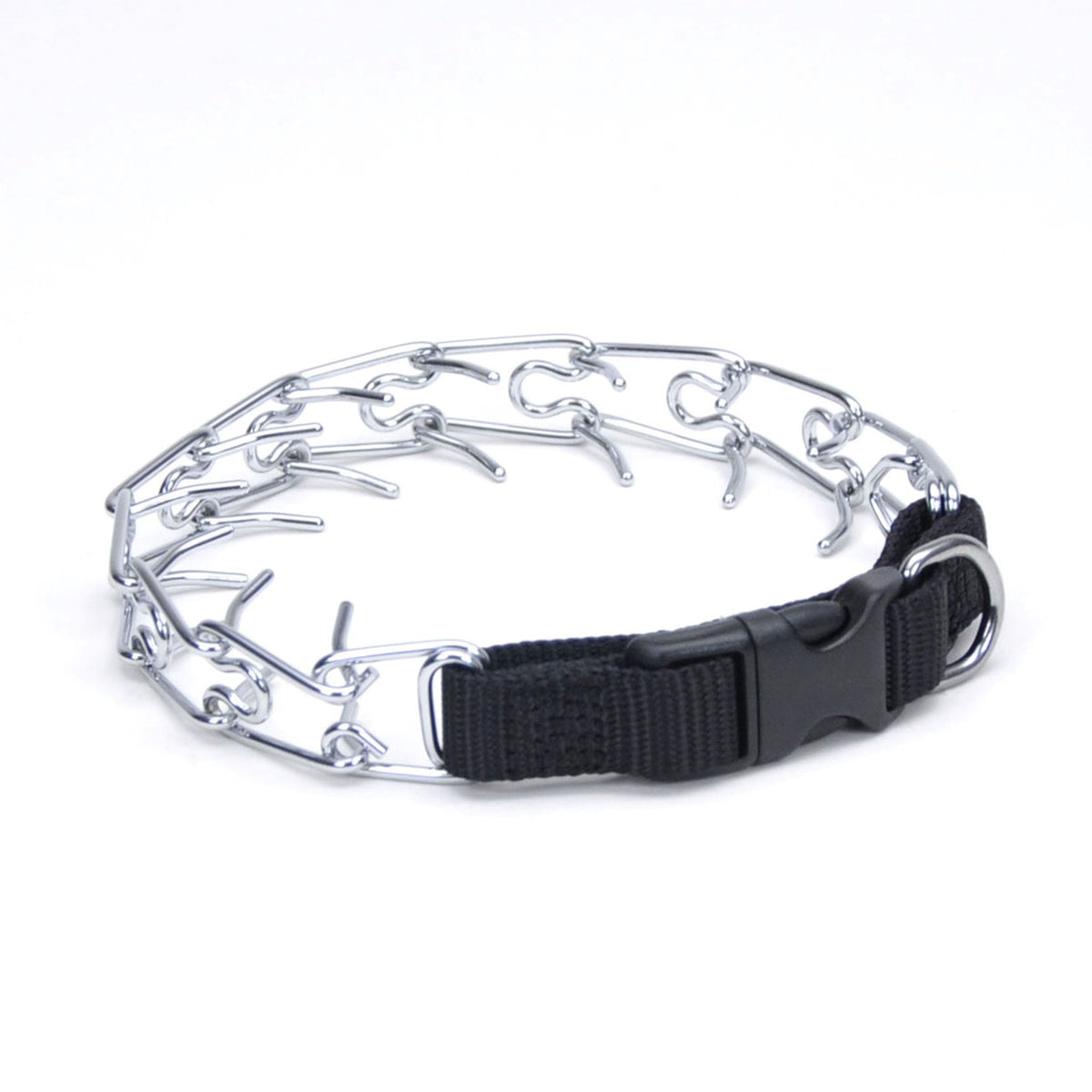 Coastal Pet Titan Easy-On Dog Prong Training Collar With Buckle - Training Collar For Dogs - Durable Metal Dog Collar - Training Collar With Side Release Buckle - Black, 3 Mm X 18'