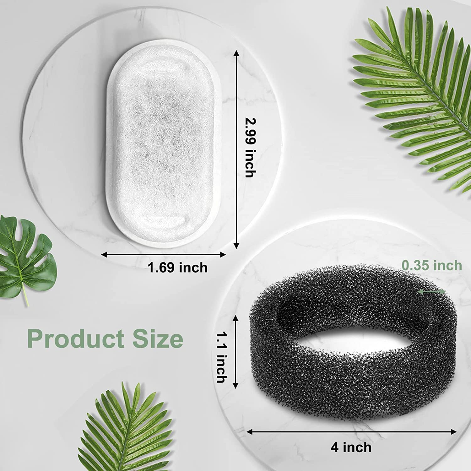 Cat Fountain Filters - 8 Filters With 8 Sponges Replacement For Stainless Steel Pet Fountain