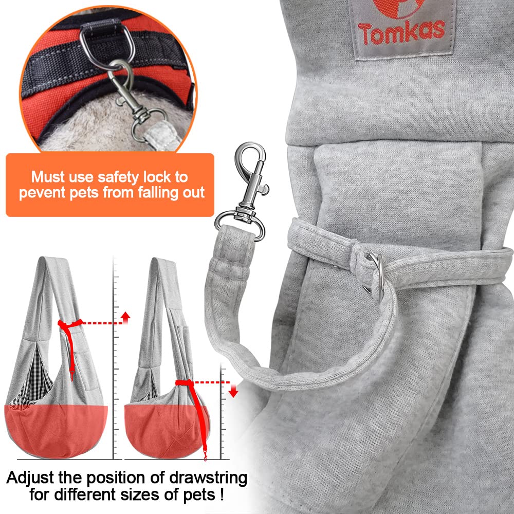 Tomkas Dog Sling Carrier For Small Dogs Dog And Cat Sling Carrier - Hands Free Reversible Pet Papoose Bag - Soft Pouch And Tote