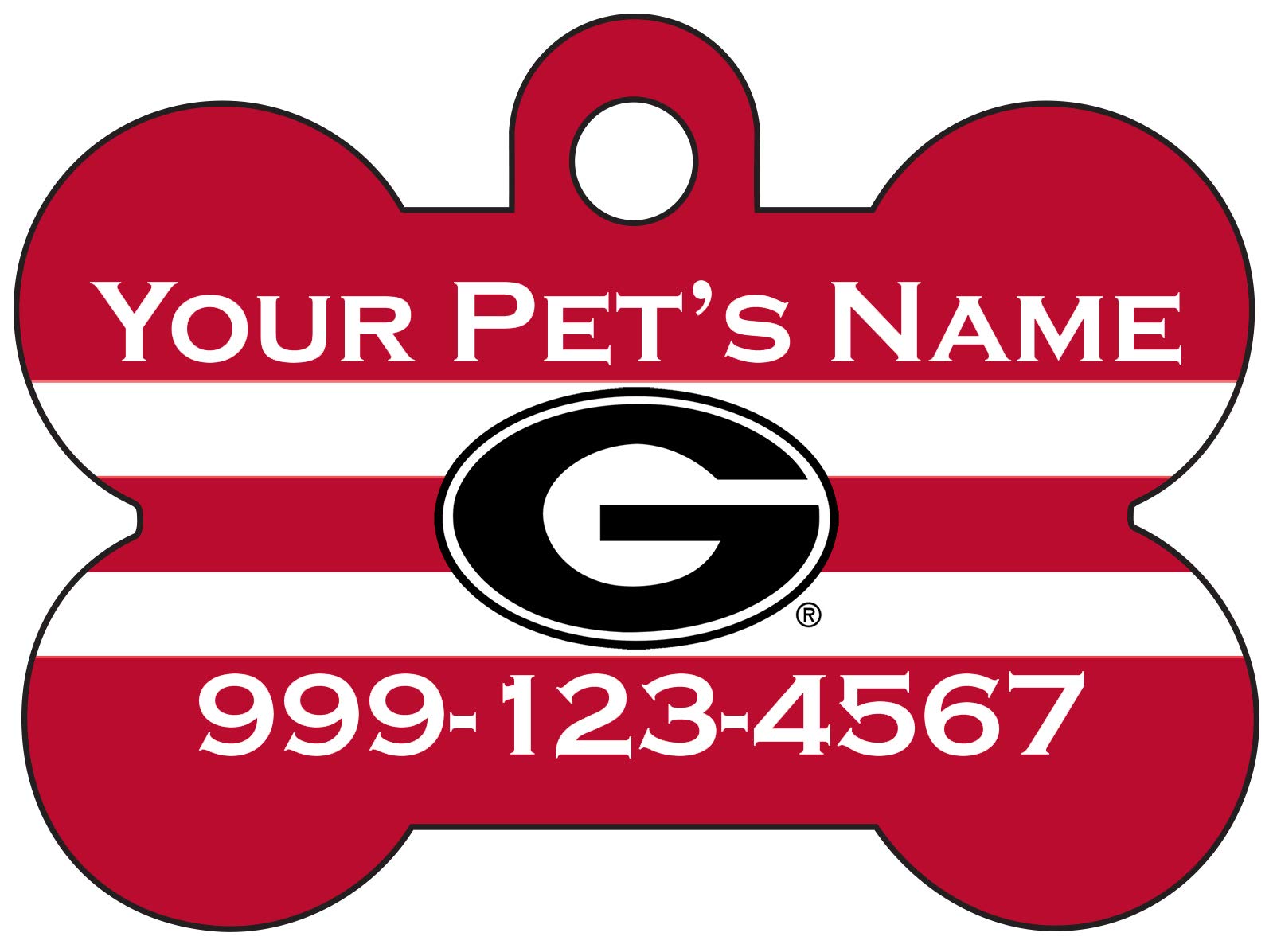 Georgia Bulldogs Pet Id Dog Tag | Personalized For Your Pet | Officially Licensed