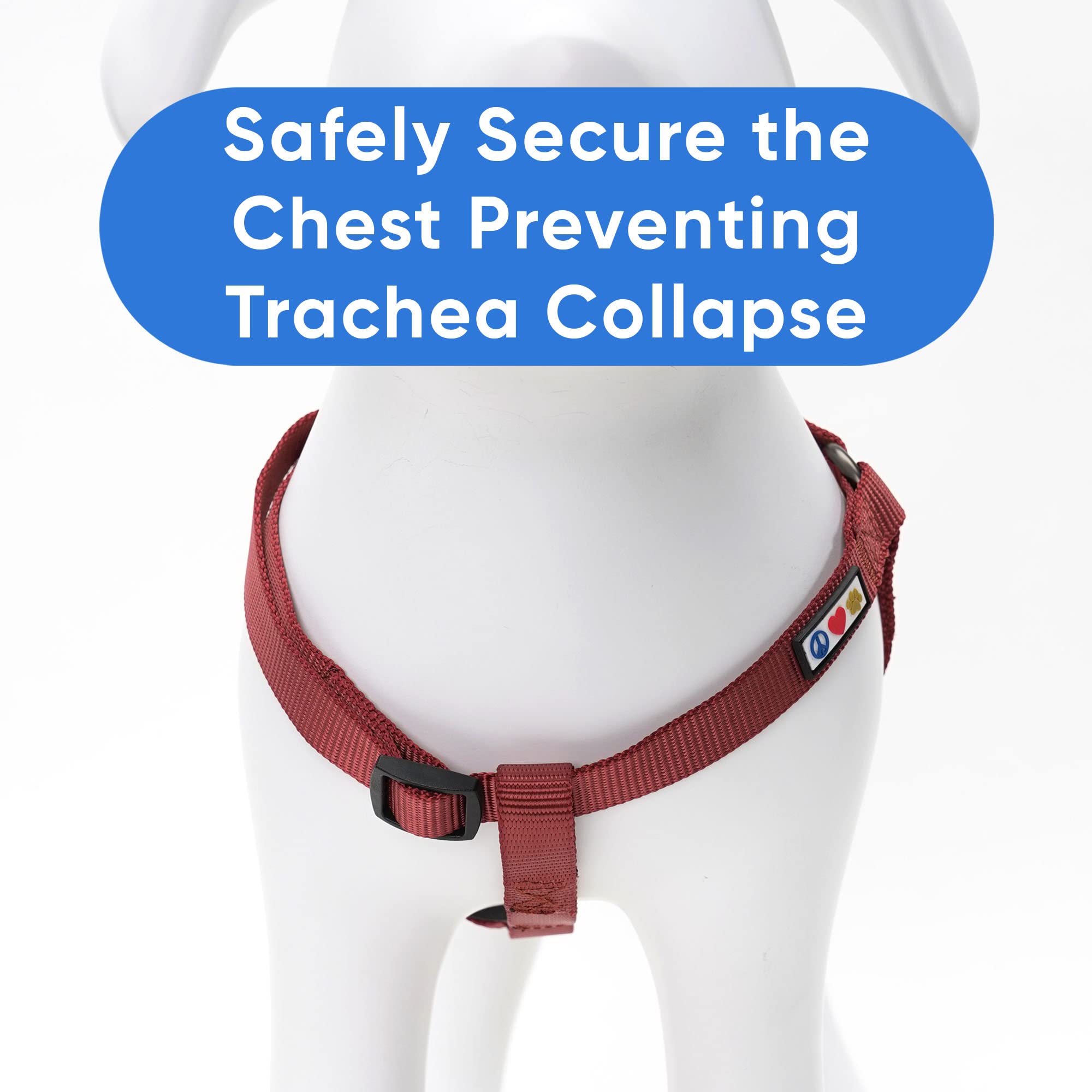 Pawtitas Solid Color Step In Dog Harness For Training & Walking, Large, Marsala Brown