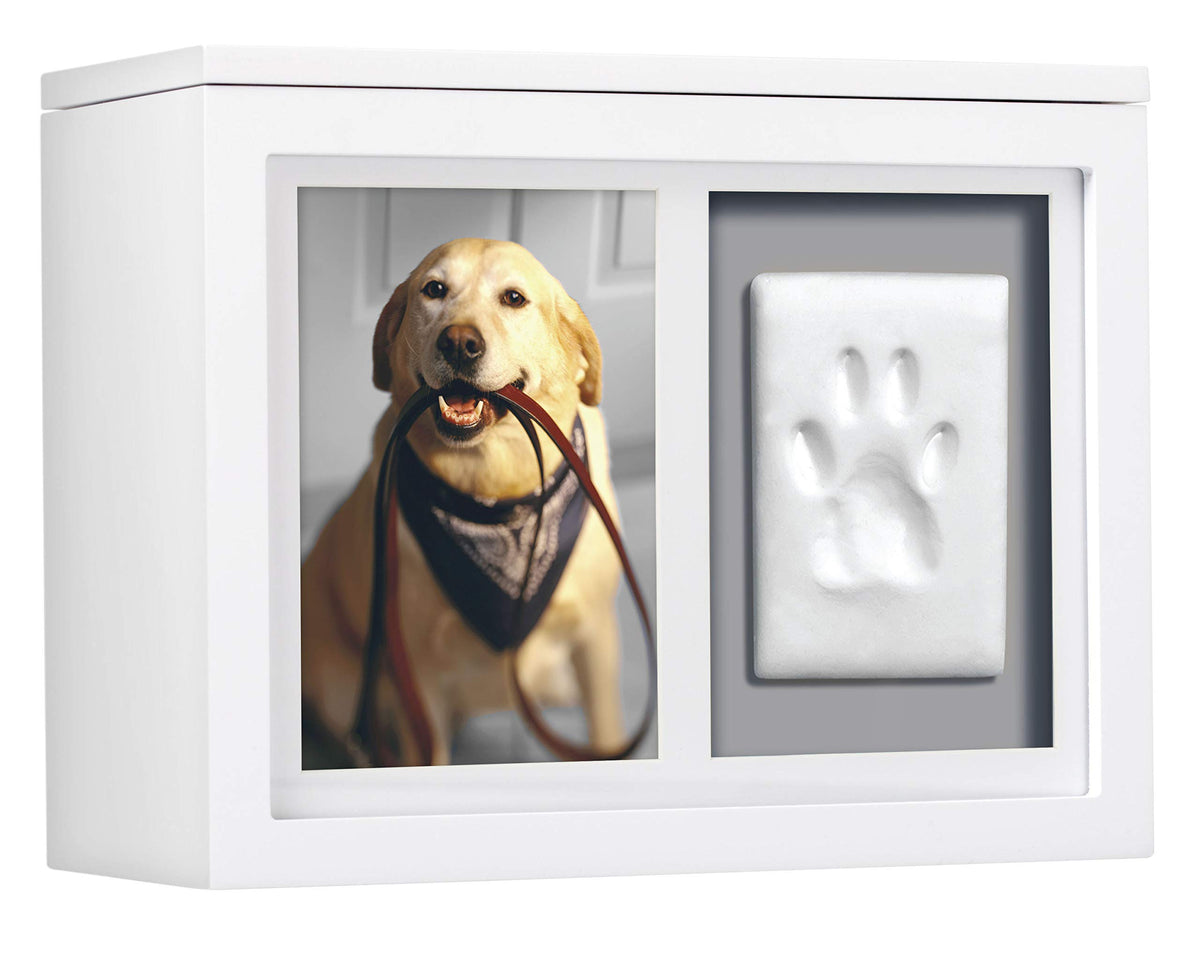 Pearhead Pet Photo Memory Box And Impression Kit For Dog Or Cat Paw Print, White