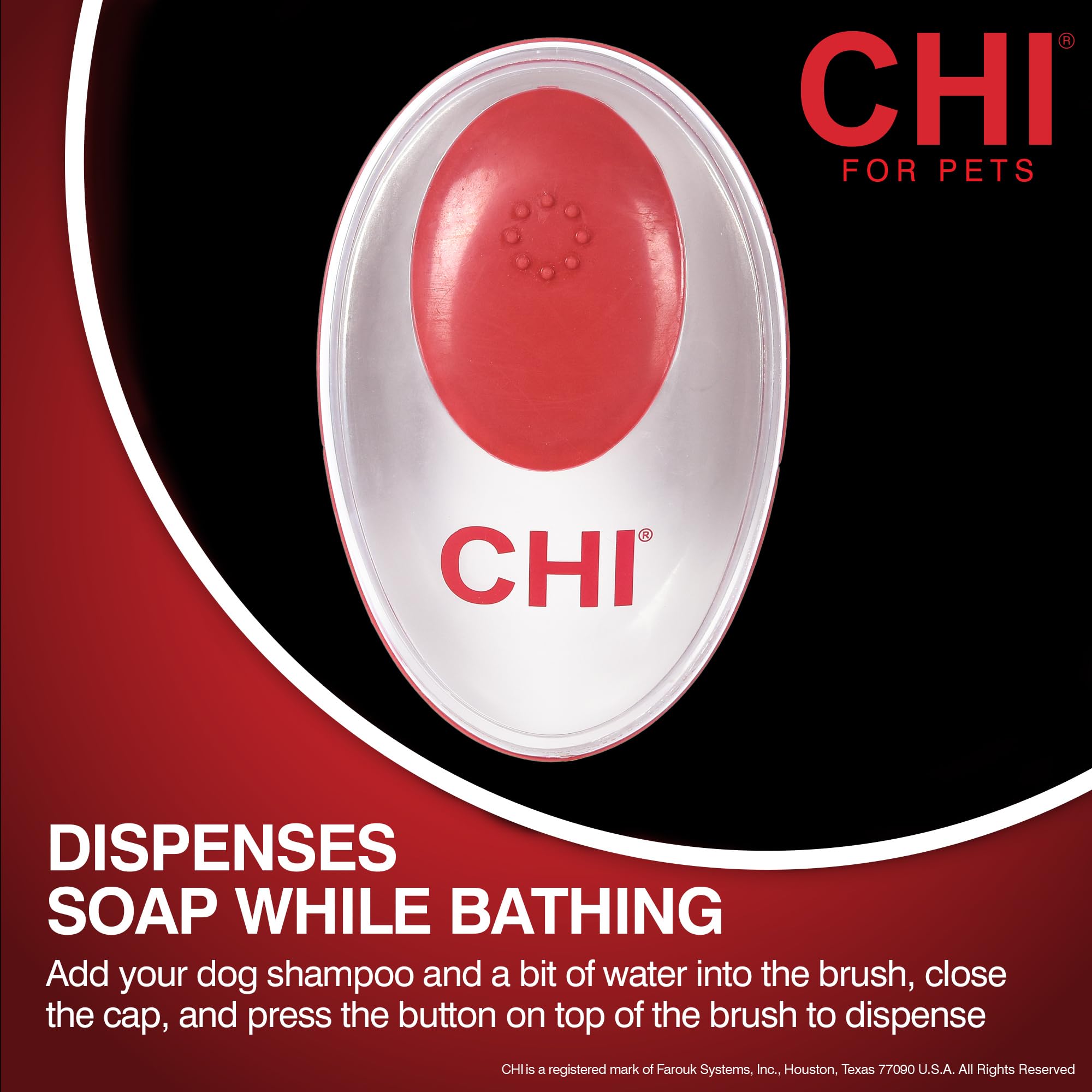 Chi For Dogs Soap Dispensing Palm Brush For Dogs | Dog Grooming Brush With Soap Dispenser | Hand Tool For Dog Grooming