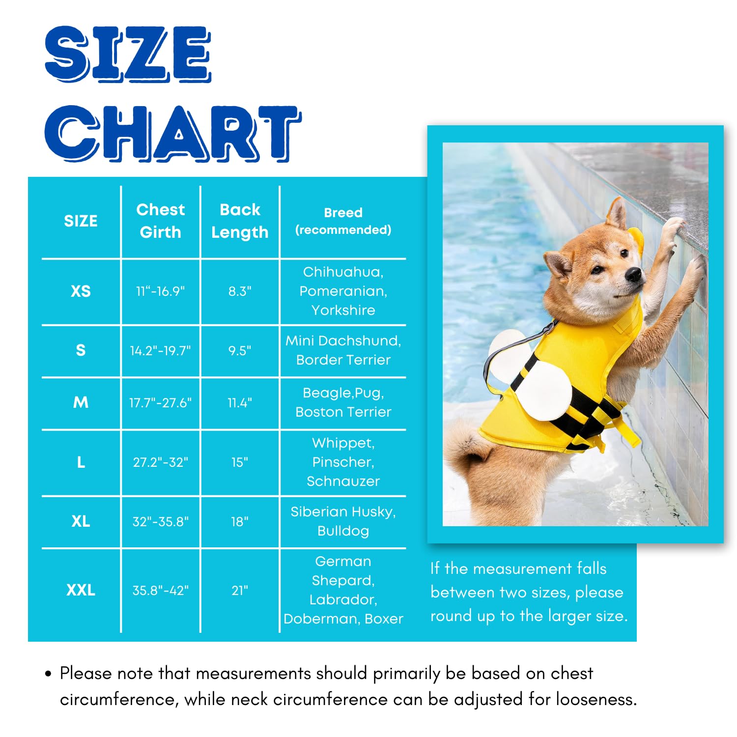 Dog Life Jacket With Cute Bee Design, Extra Chin Support, Reflective Accents And Strong Rescue Handle With Safety Leash Attachme