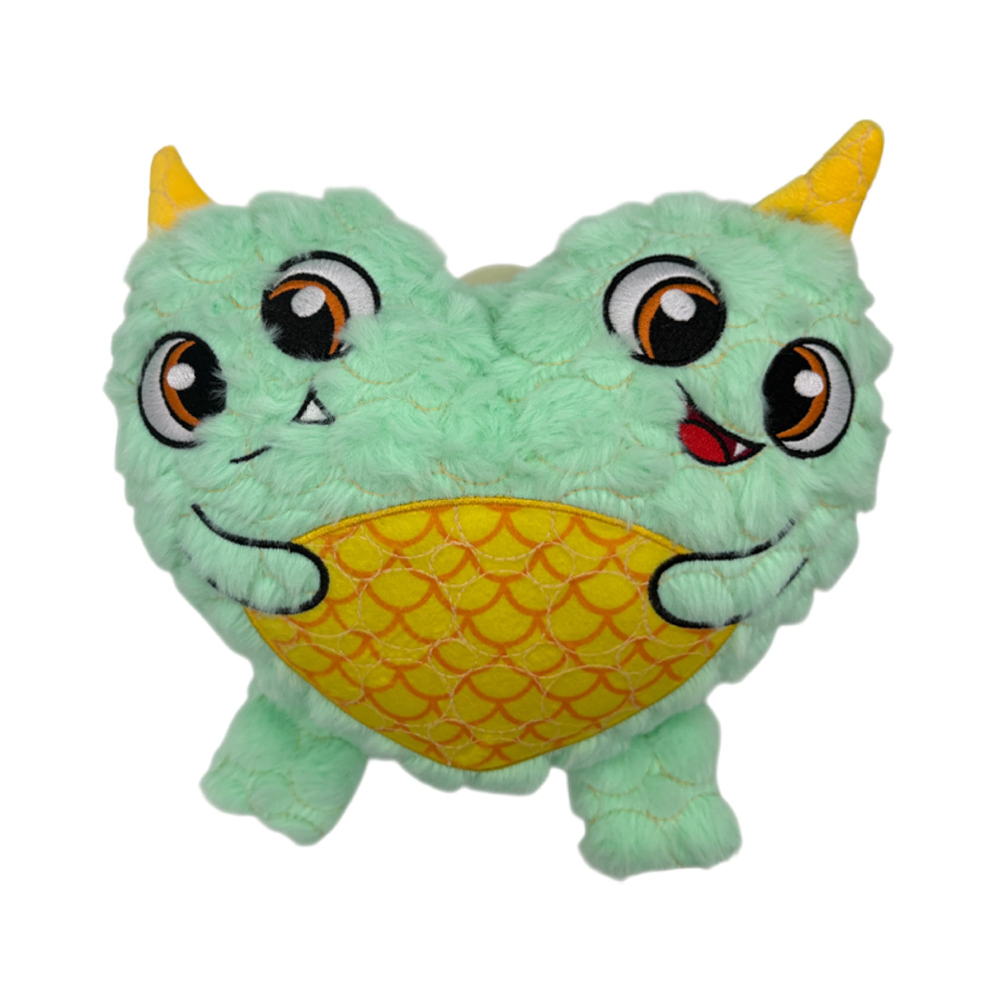 Bite Force - Durable & Strong Dog Toy Blue Two Headed Monster with Squeaker, Kevlar-Reinforced for Aggressive chewers.