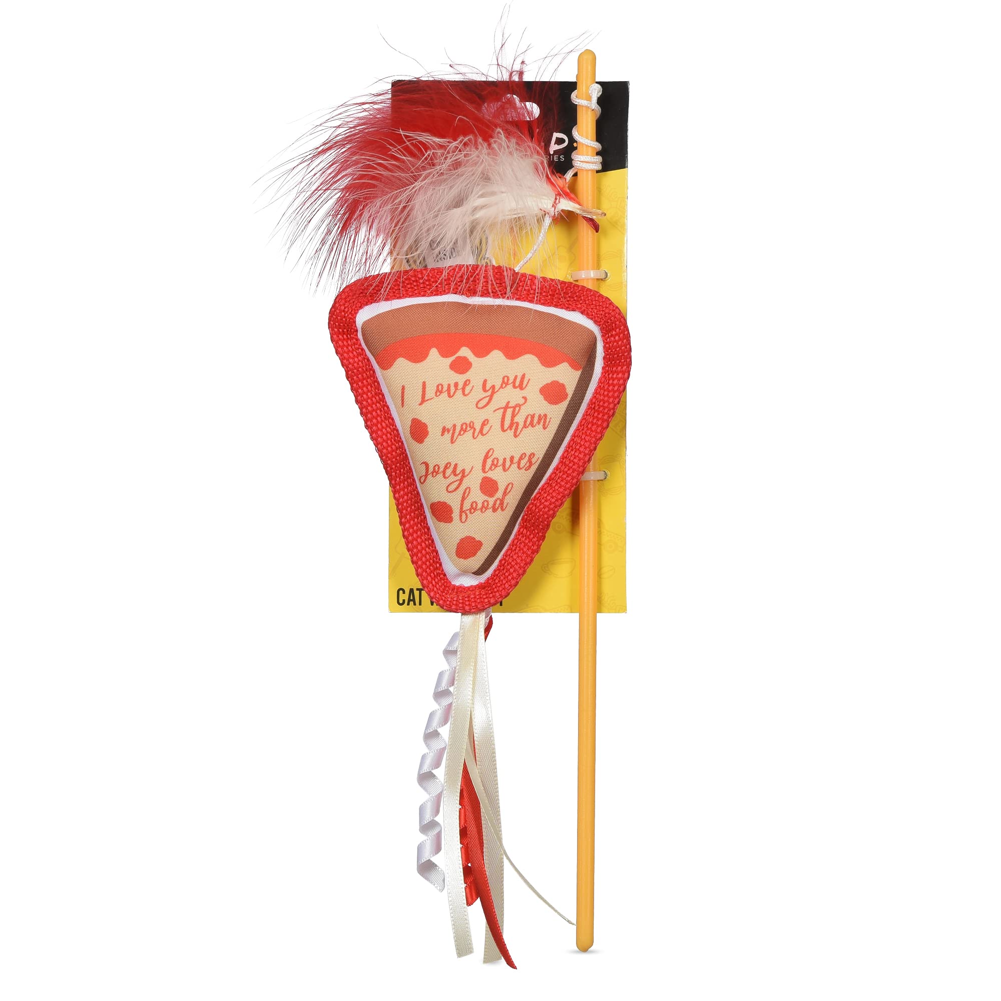 Friends the TV Show Cat Toy Joey Loves Pizza Catnip Wand, Catnip Inside | Friends for Pets | Interactive Toy for Cats, Dancing T