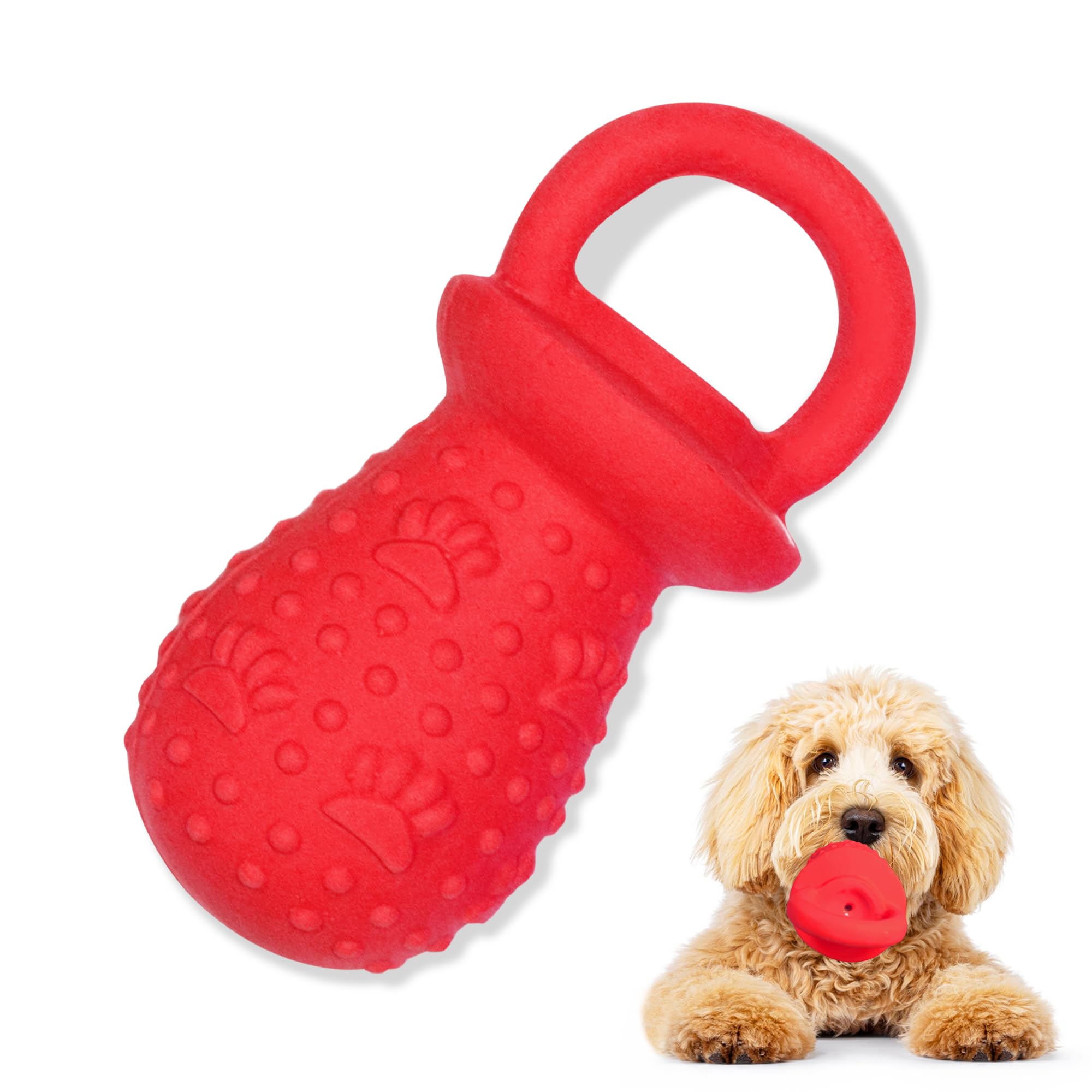 Llspet Latex Chew Dog Toys, Novelty Squeaky Pacifier Dog Toys, 5.2'' Durable Pacifier Dog Chew Toys For Small And Medium Dogs(Re