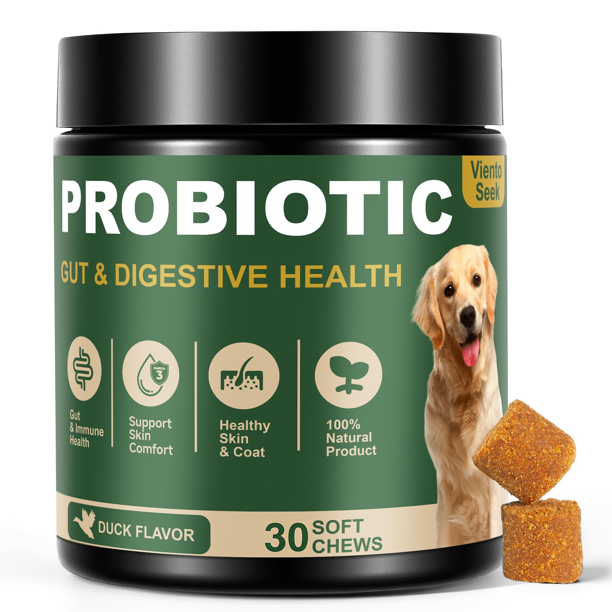 Probiotics for Dogs - Dog Probiotics for Yeast, Itchy Skin and Itchy Ears, Digestive Health, Diarrhea Relief, Gut & Immune Suppo