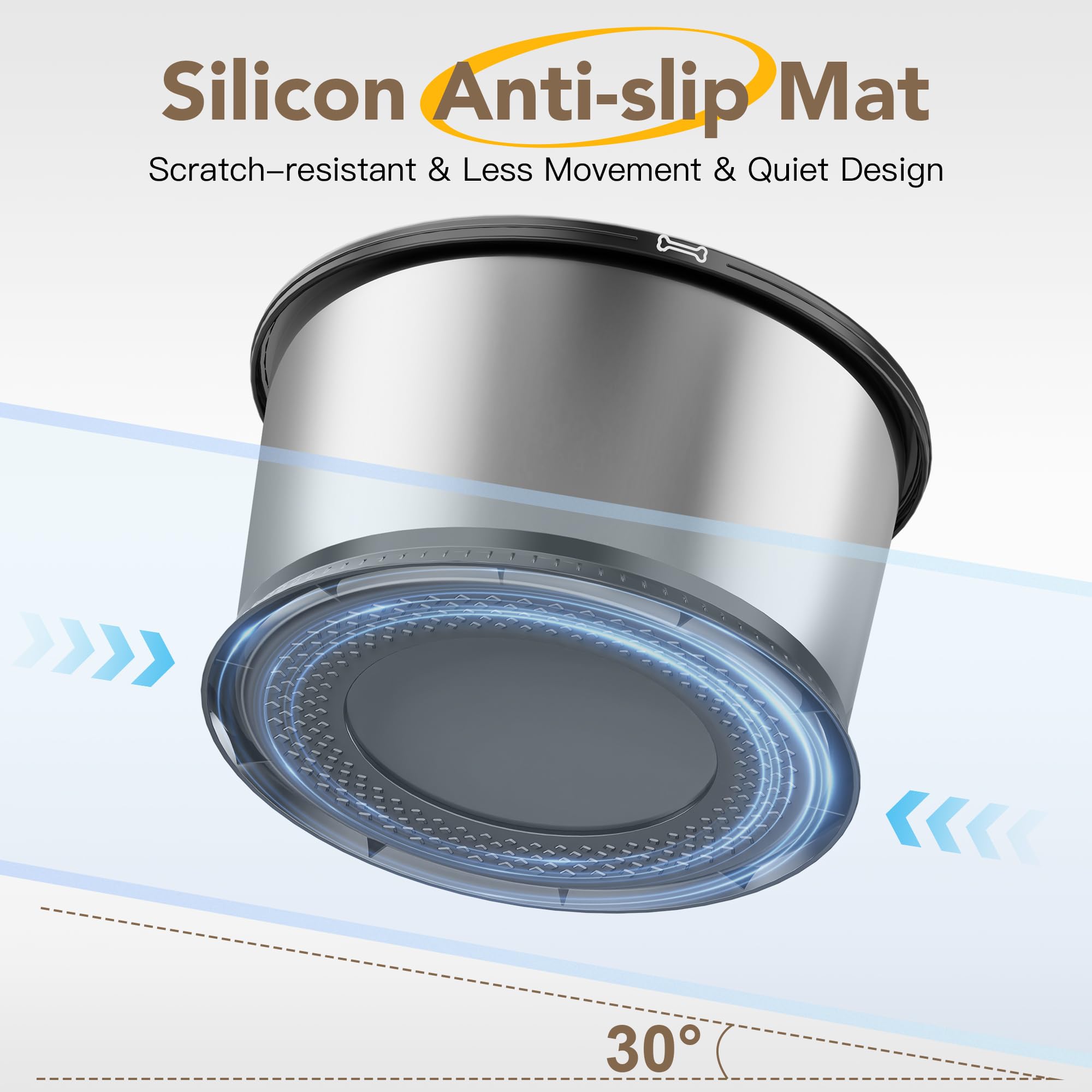 Twinsing 1.6 Gallon Dog Water Bowl, 6.5L/220Oz Stainless Steel No Spill Water Bowls For Large Dogs, Super Large Capacity Splash