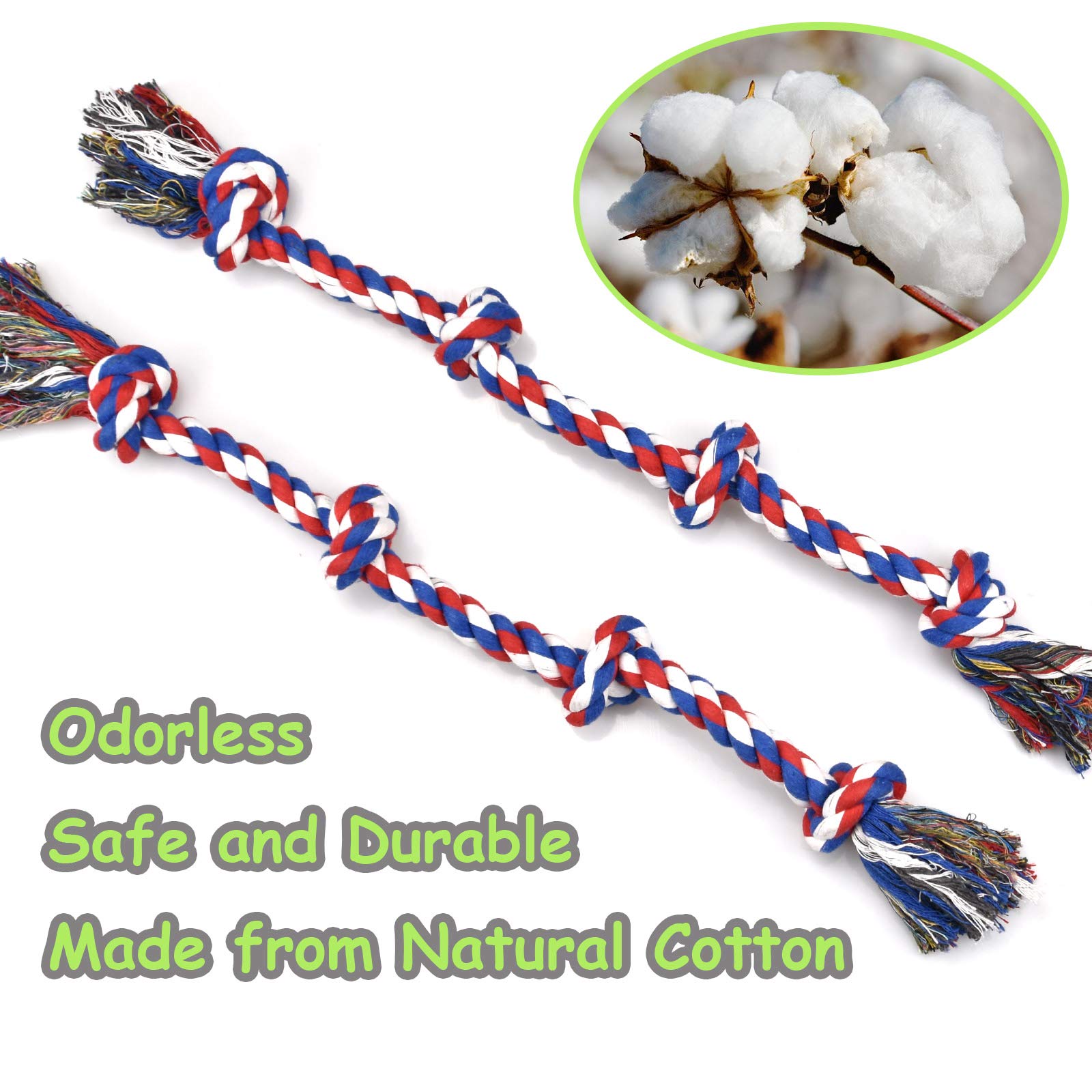 Lechong Rope Dog Toys For Aggressive Chewers Large Breed Medium Breed, Small Dog Puppy Teething Chew Toys Heavy Duty Dental Dog