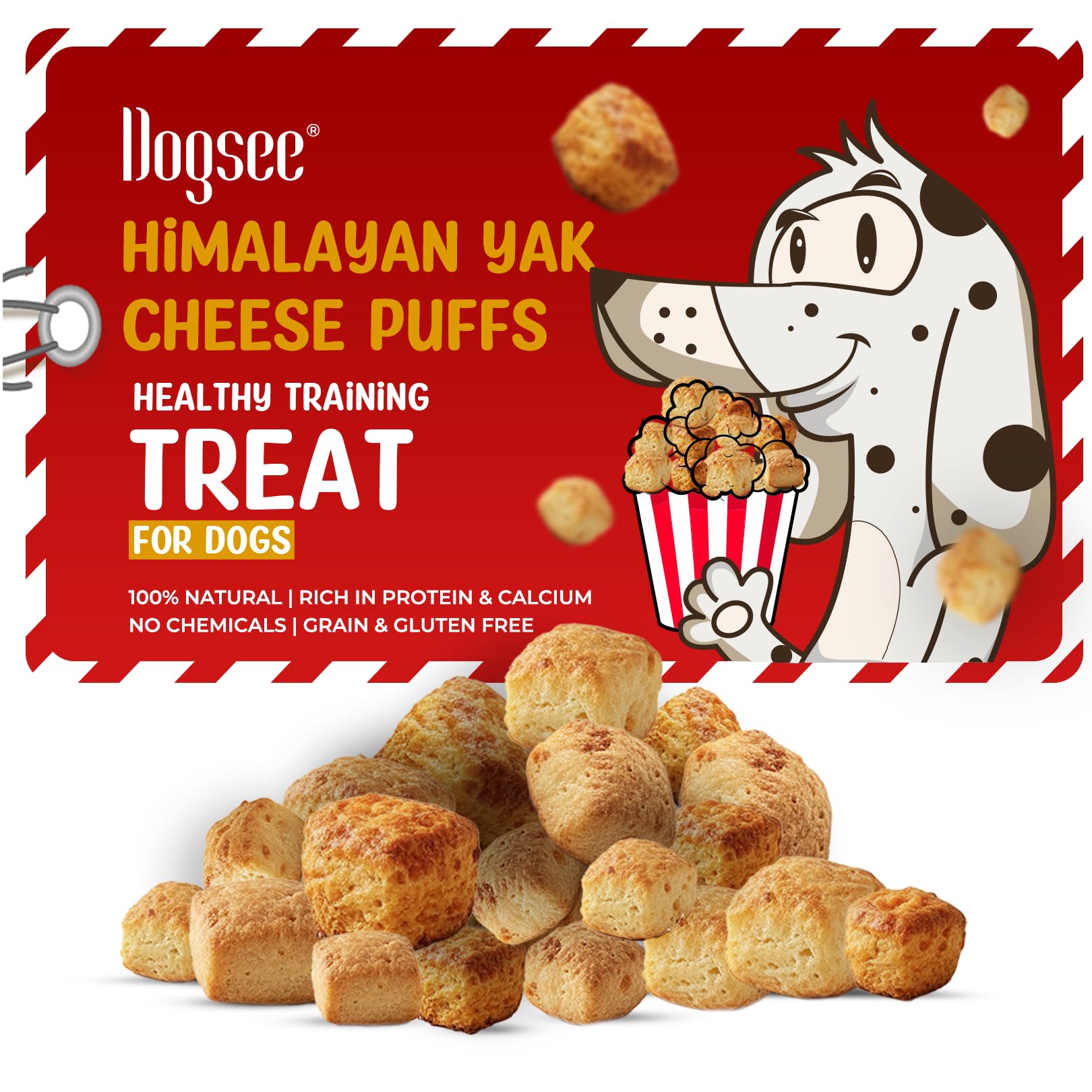 Dogsee Chew Mini Pops for Dogs and Puppies - Cheese | Dental Treats | High Protein | High Calcium | Low Fat | Helps Fight Plaque