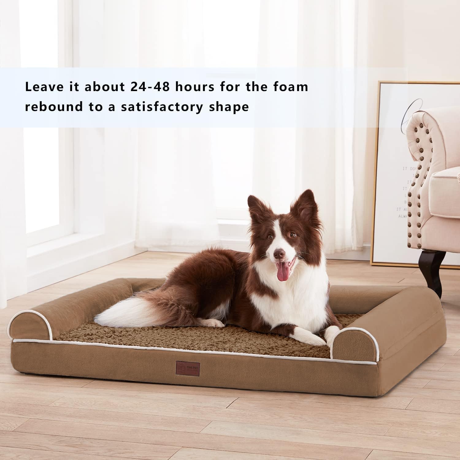 Western Home Orthopedic Dog Beds For Large Dogs, Foam Pet Sofa With Waterproof Lining, Removable Washable Cover And Nonskid Bott