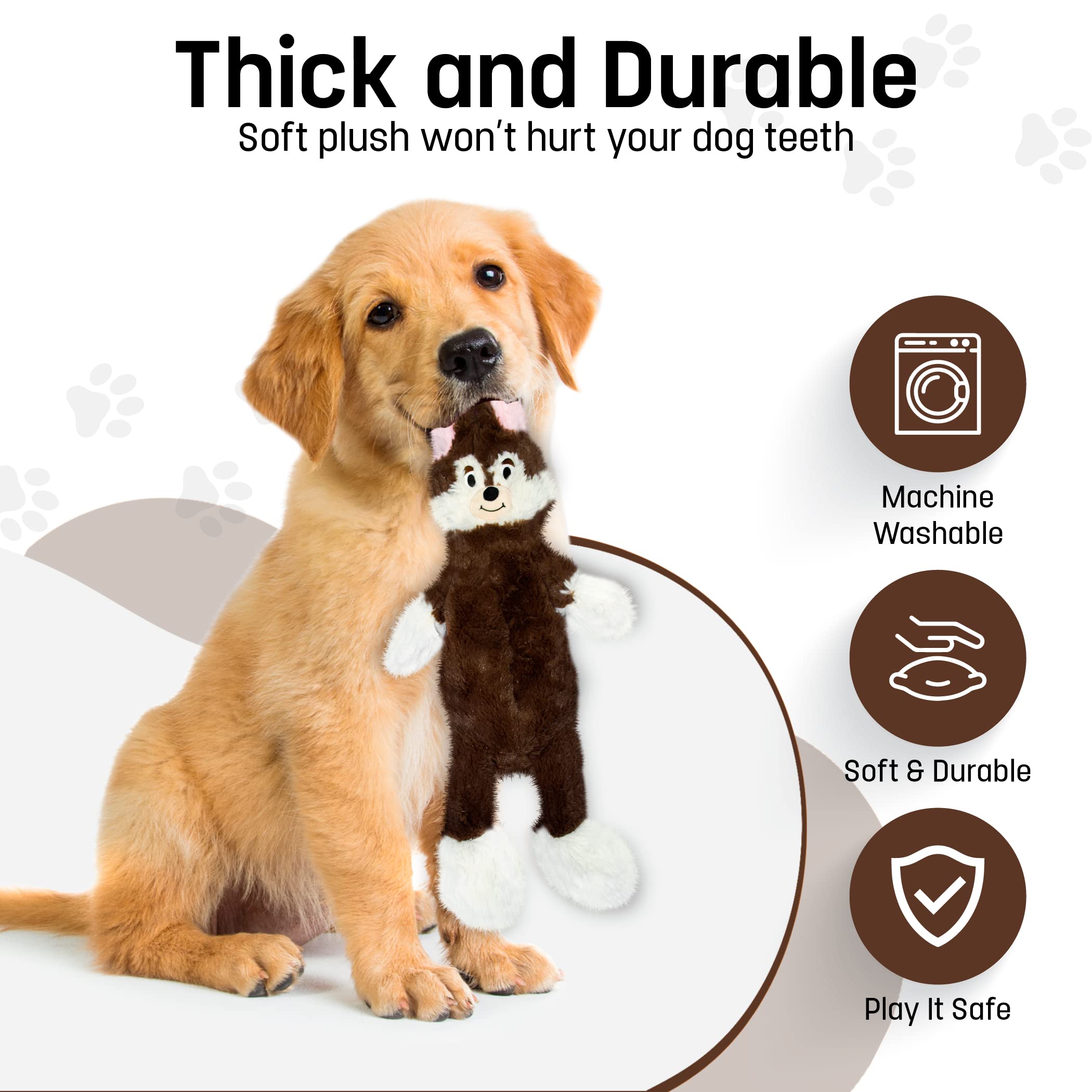 Fga Marketplace Pack Of 3 Flat No Stuffing No Squeak Plush Dog Toy, Funny Style Will Entertain Your Pet For Hours, Recommended F