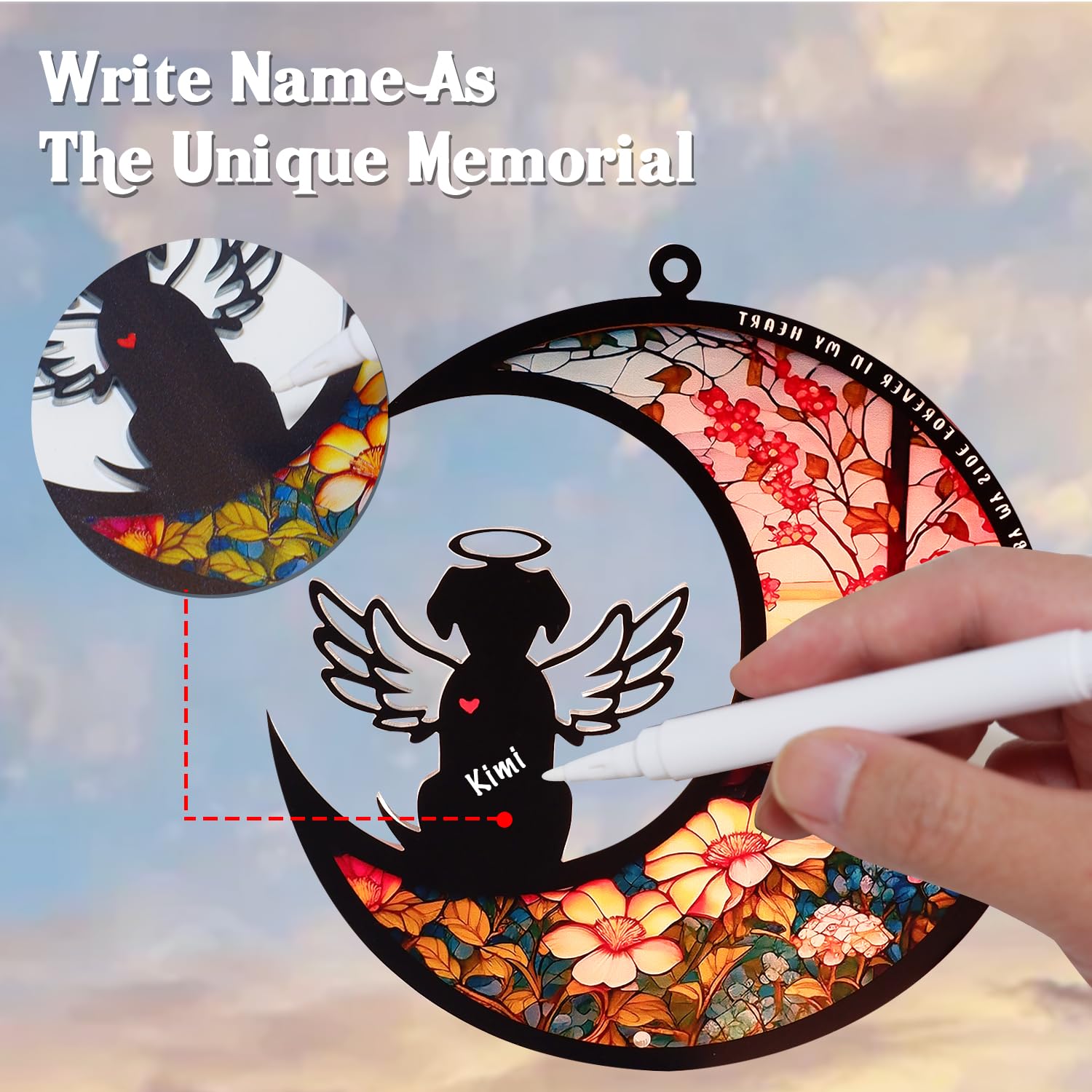 Ymgn Dog Memorial Suncatcher,Gifts For Dog Lovers, Dog Memorial Ornament Loss Of Pet Sympathy Gift, In Loving Memory For Loss Do