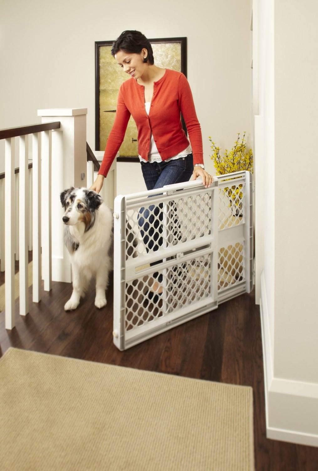 Toddleroo By North States Supergate Ergo Child Gate, Baby Gate For Stairs And Doorways. Includes Wall Cups. Pressure Or Hardware Mount. Made In Usa. (26' Tall, Ivory)