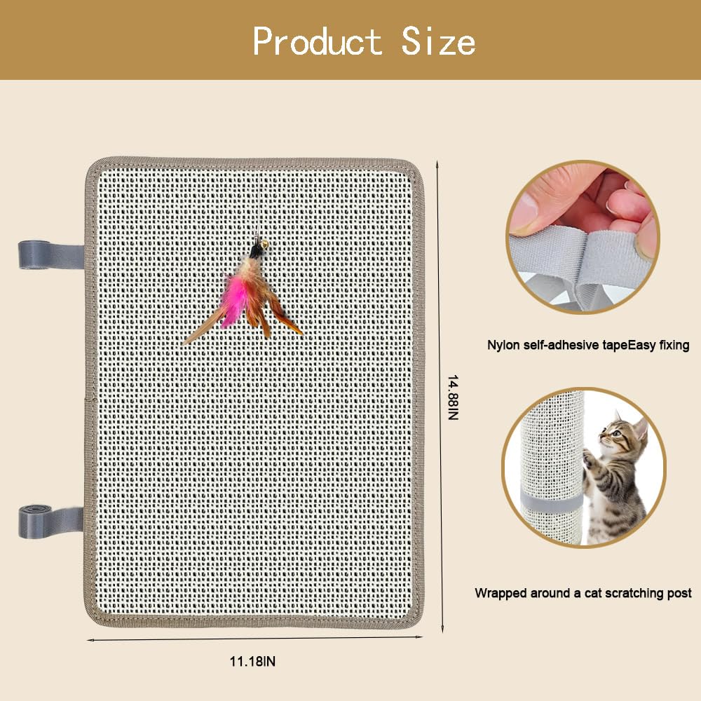 Deapher Cat Nail File Scratcher with 80-Grit Aluminum Oxide - Wrap-Around Design for Nail Trimming & Scratching Post Repair | Ca