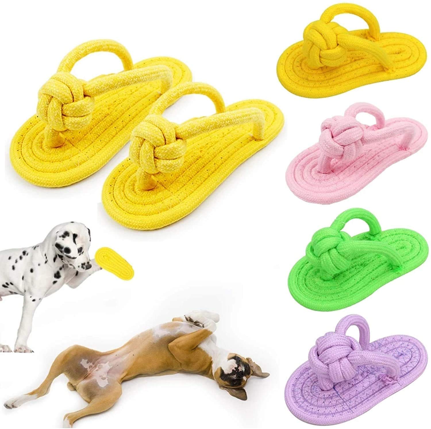 Psk Pet Mart Pet Chew Toys Slipper Shaped Shoes Natural Cotton Rope Teething Playing Fun Toy Sandal For Cat Dog Puppy Supplies (