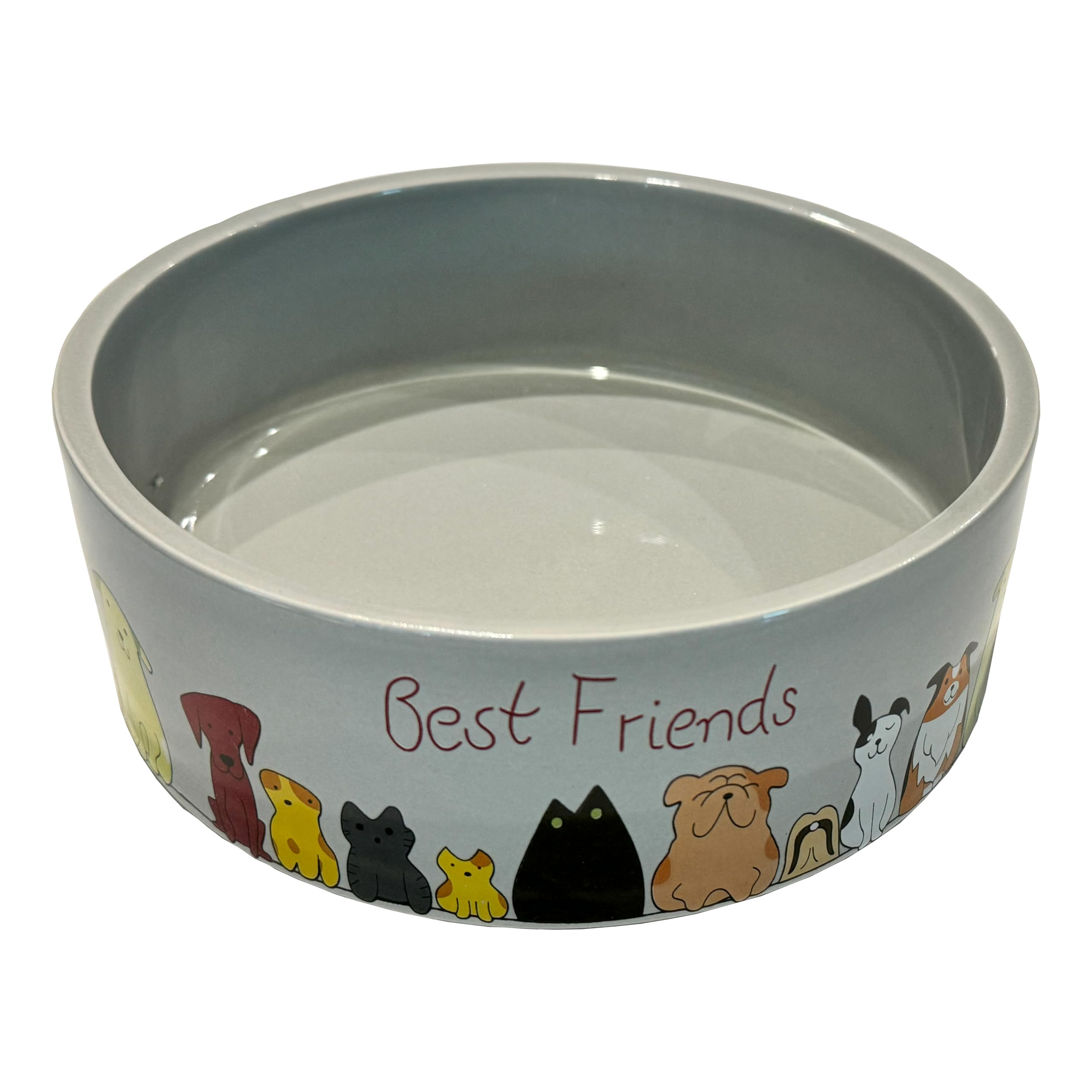 SPOT Best Friends Pet Food Dish  Food or Water Ceramic Bowl for Pets, Ideal for Medium & Large Dogs, Dishwasher Safe, 5 Cups (4