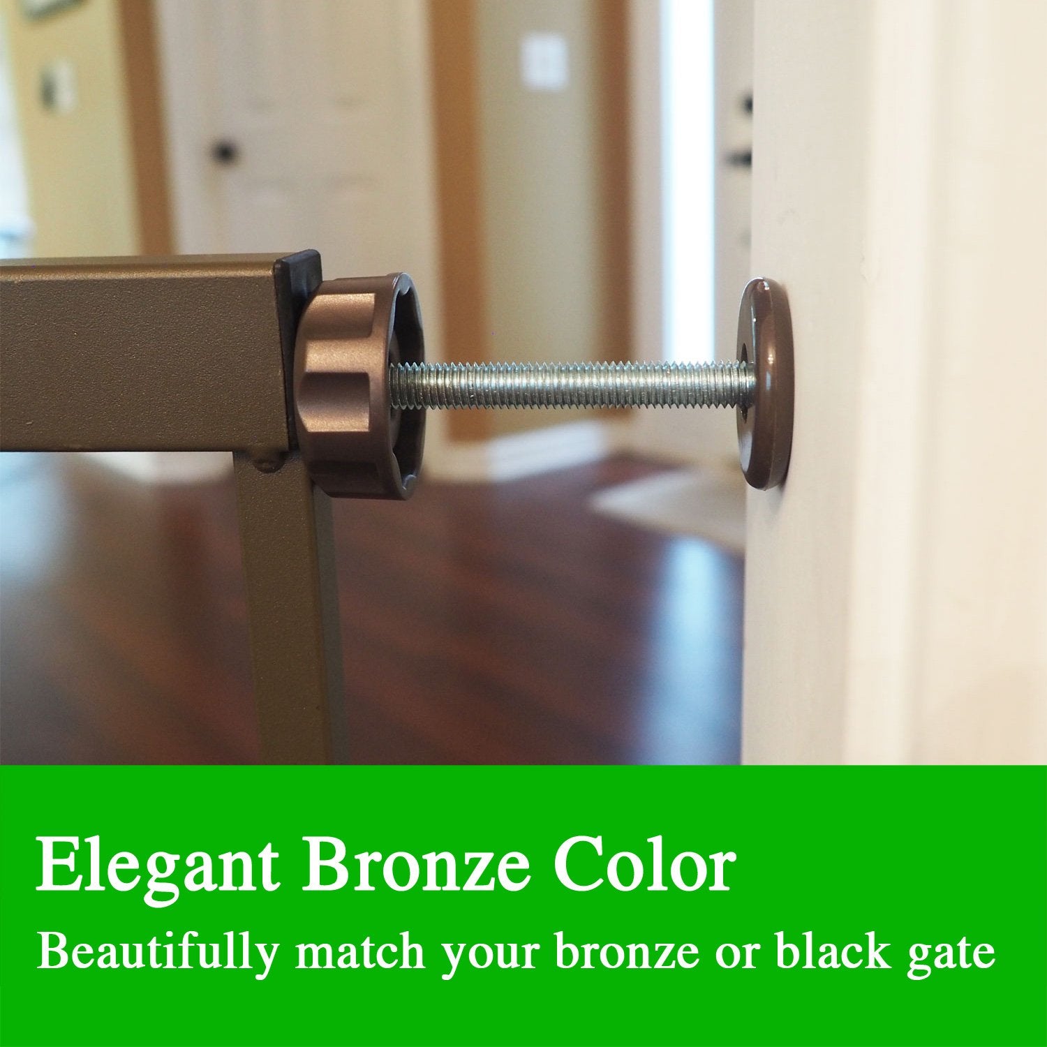 Baby Gate Guru Extra Long M8 Spindle Rods for Pressure Mounted Baby & Pet Gates, 4 Pack, 8mm, Bronze