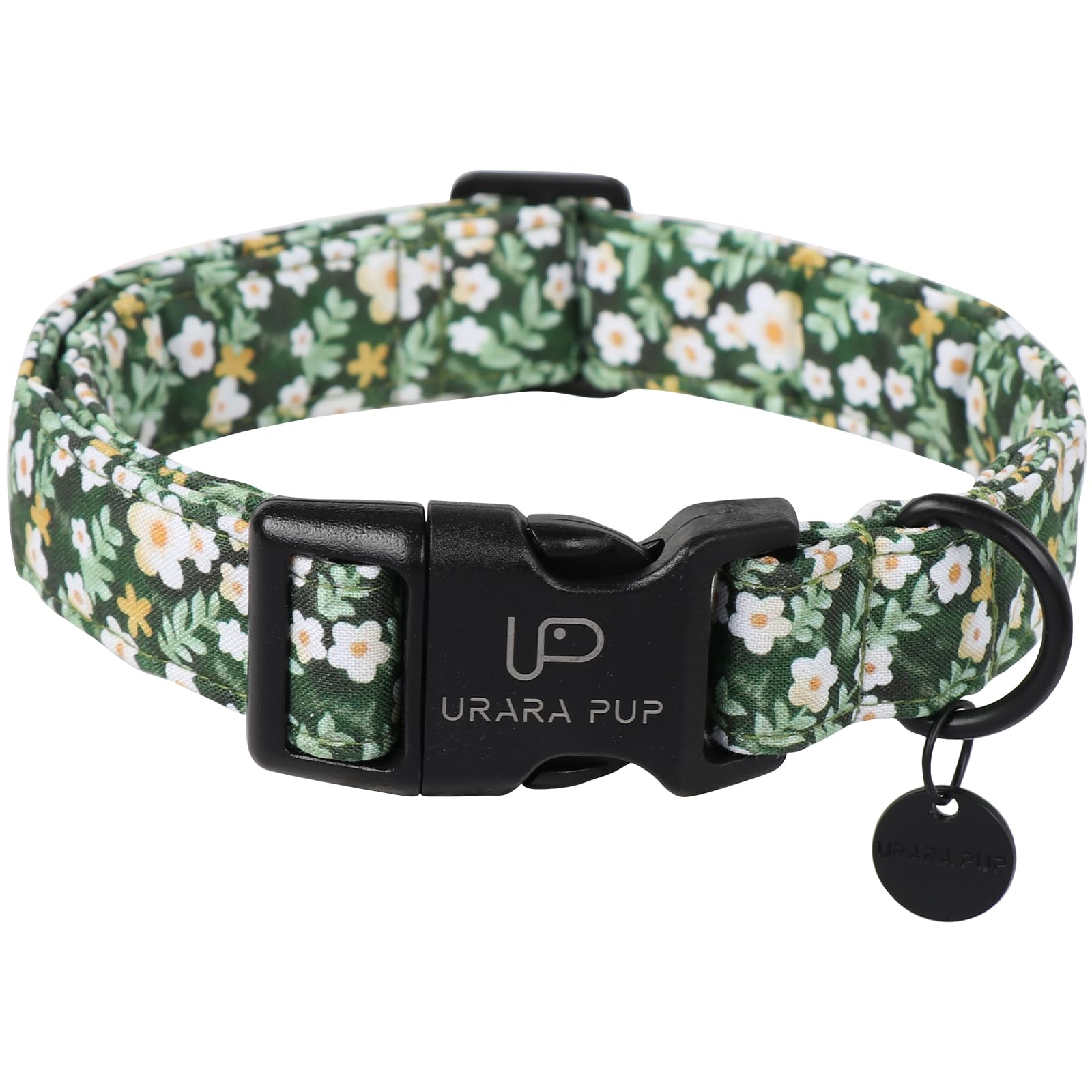 Up Urara Pup Summer Dog Collar, Flower Print Dog Collar With Adjustable Plastic Buckle, Lightweight Cute Pet Collar, Ideal Gift 