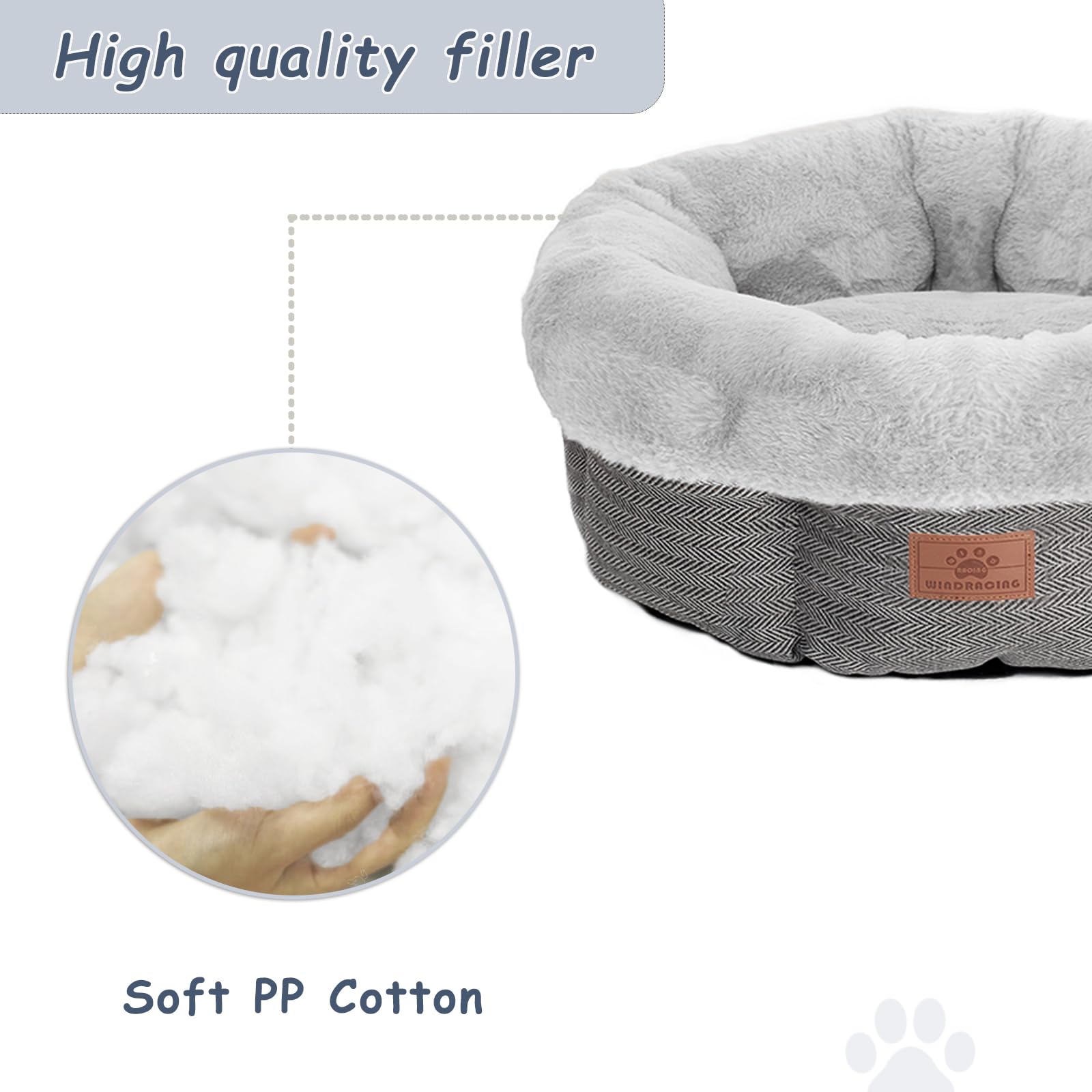 Dog Bed For Small Dogs Breeds, Soft Kennel Bed, Comfy Durable Pet Sleeping Bed,Deluxe Plush Dog Crate Beds, Washable Roun Dog Be
