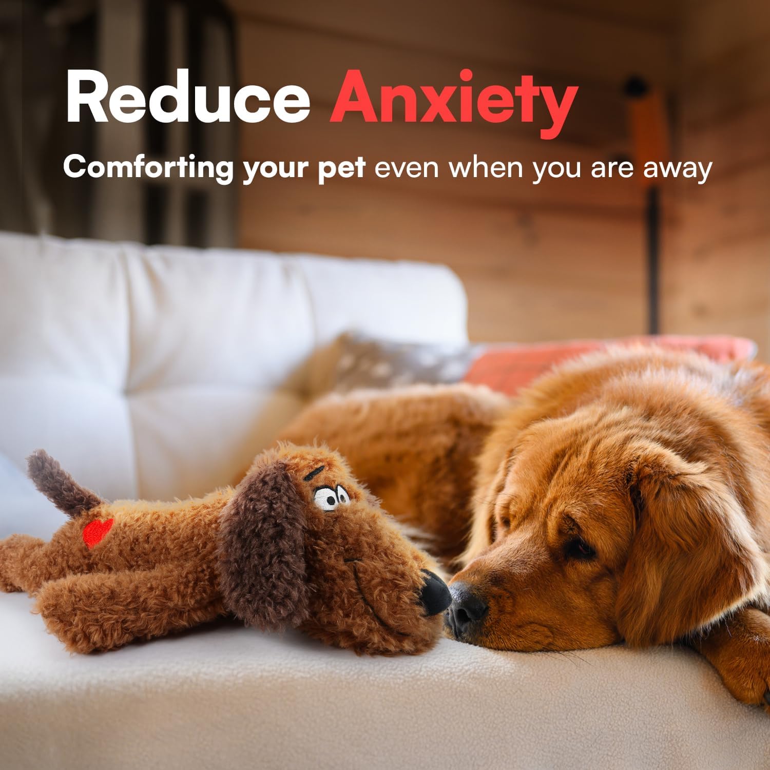 ALL FOR PAWS Dog Stuffed Animal with Heartbeat - Anxiety Relief & Behavioral Training Aid for Puppies | Perfect Sleep Aid Plush