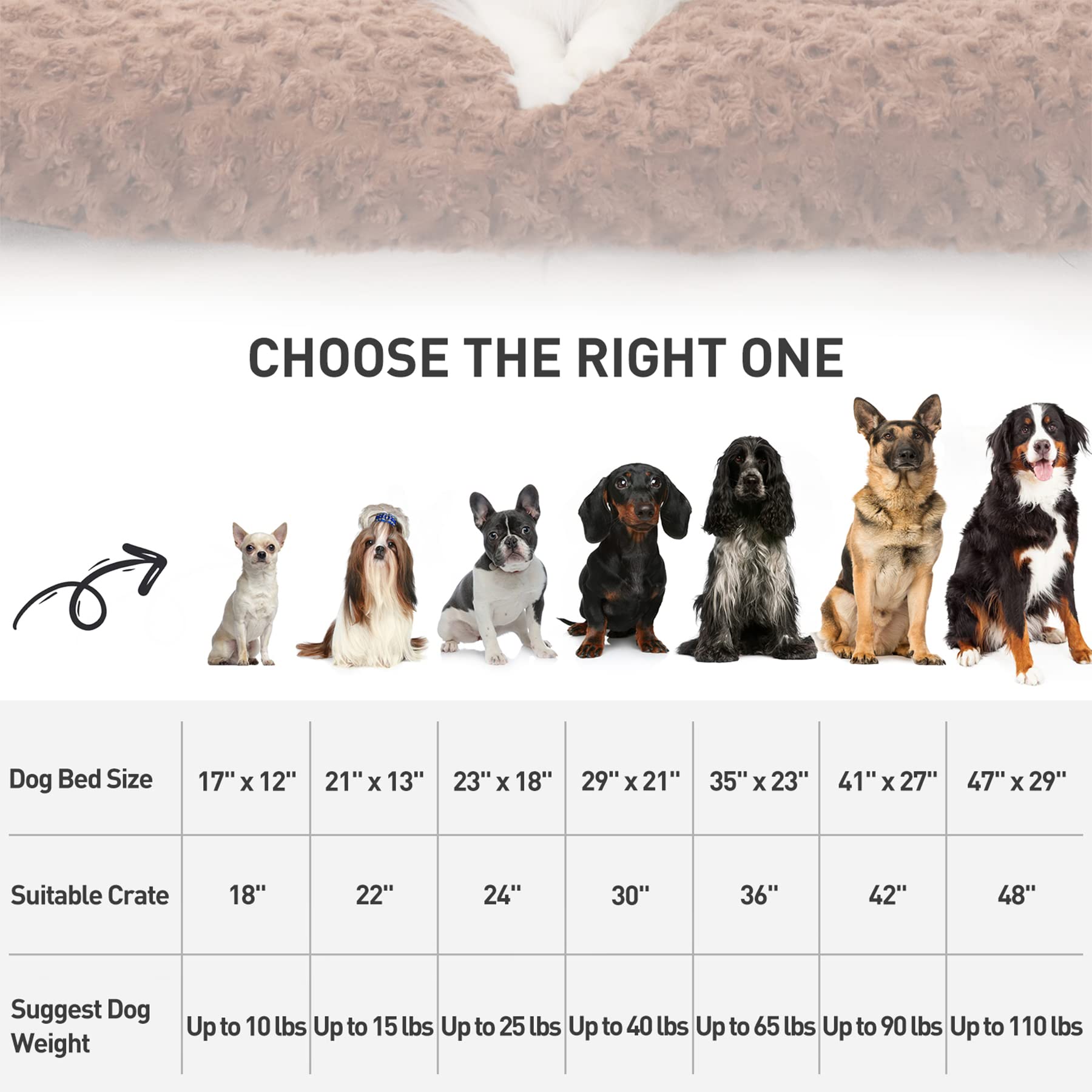 Washable Dog Bed Deluxe Plush Dog Crate Beds Fulffy Comfy Kennel Pad Anti-Slip Pet Sleeping Mat For Large, Jumbo, Medium, Small Dogs Breeds, 21' X 13', Dark Grey