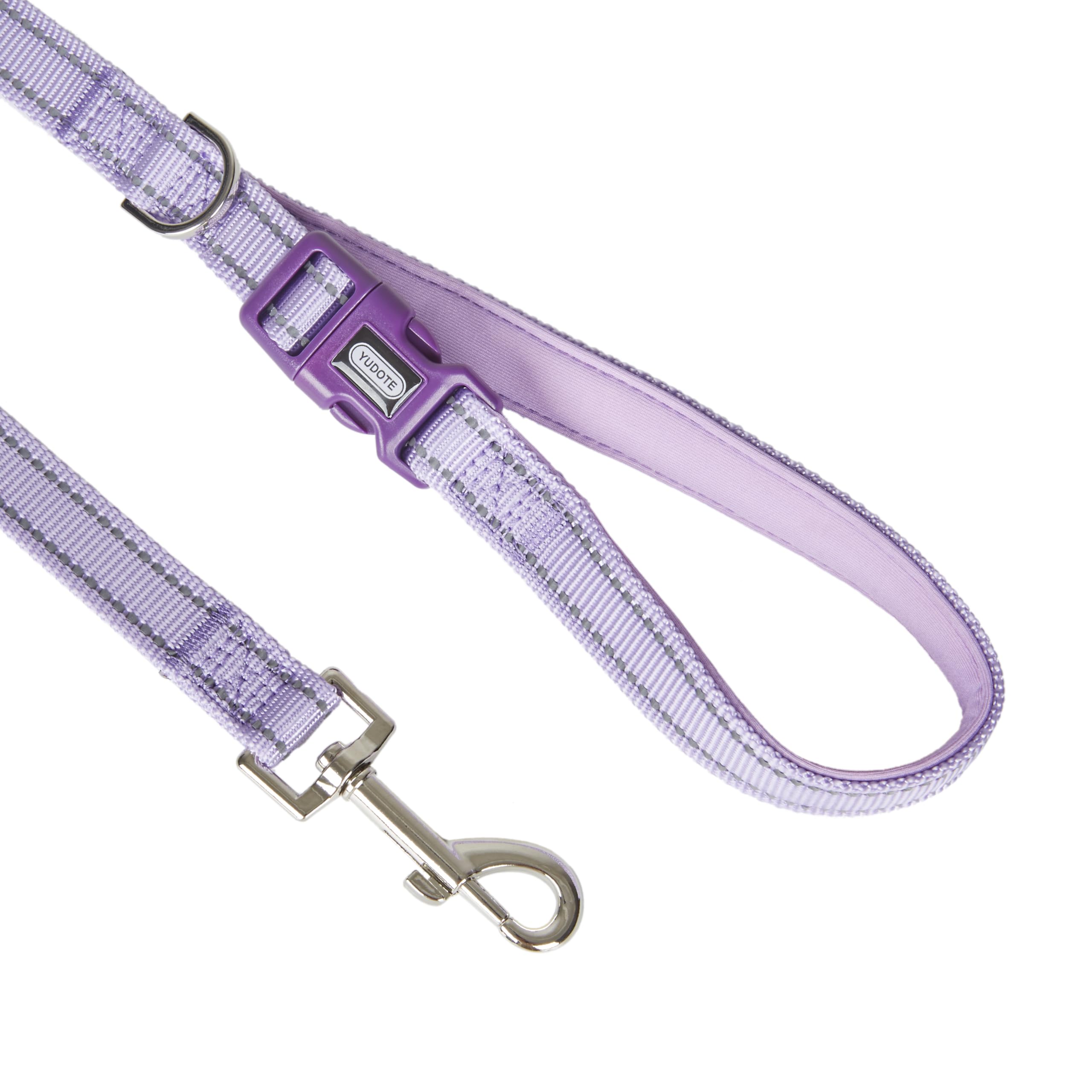 Petiry Reflective Nylon Dog Leash, Handle Padded With Neoprene, For Small Medium Large Dog.(M, Lilac Purple)