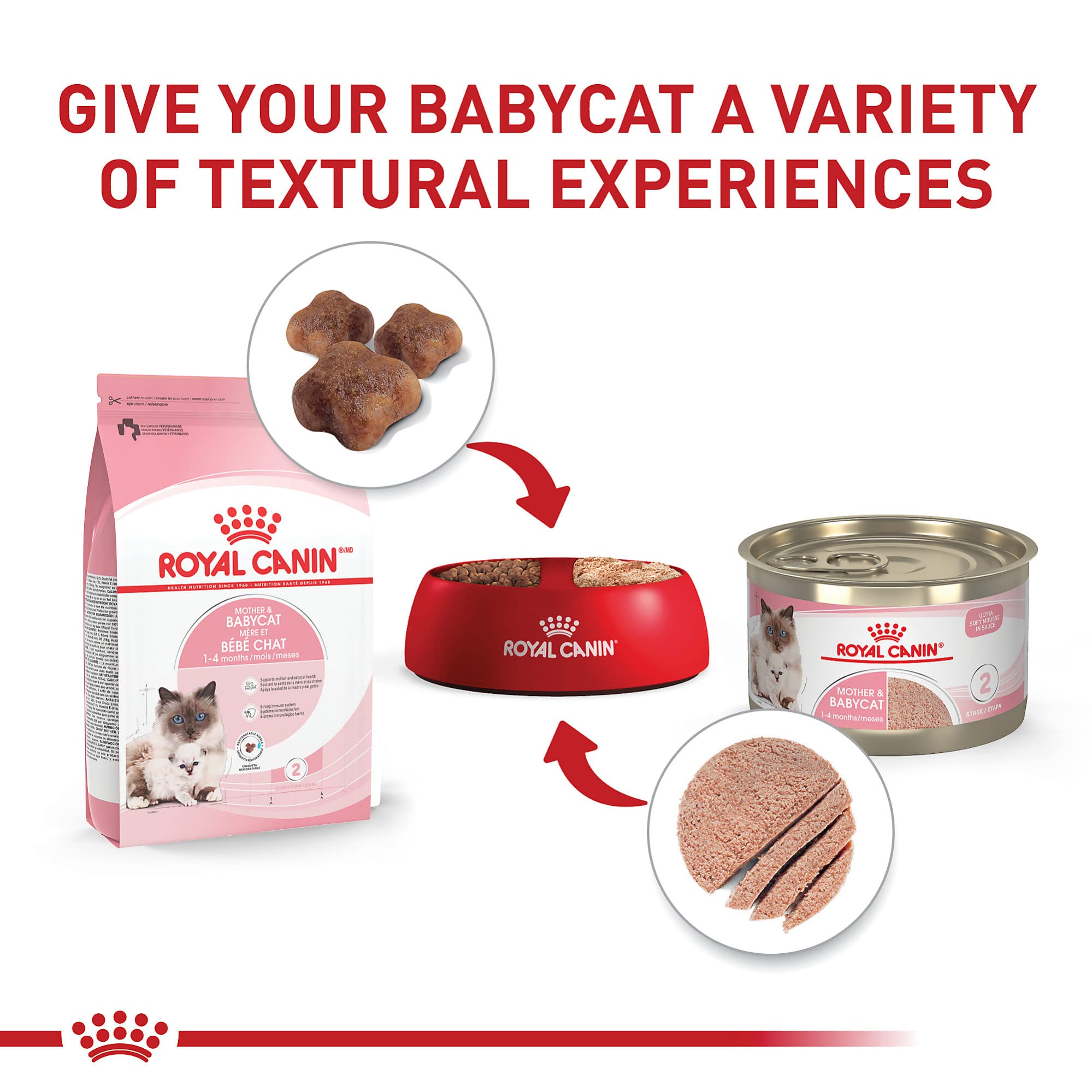 Royal Canin Feline Health Nutrition Mother & Babycat Ultra Soft Mousse in Sauce Wet Canned Cat Food, Supports Healthy Digestion