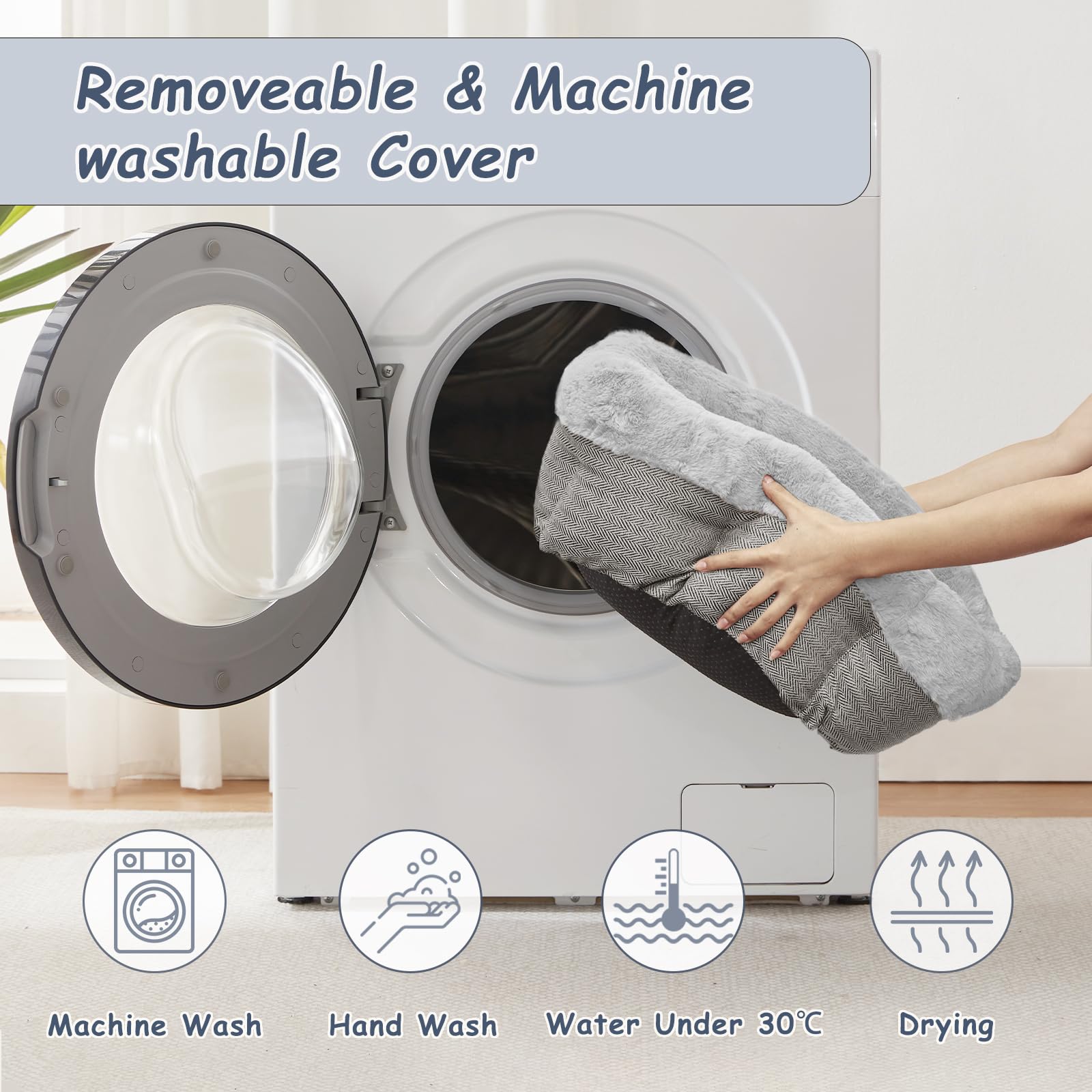 Dog Bed For Small Dogs Breeds, Soft Kennel Bed, Comfy Durable Pet Sleeping Bed,Deluxe Plush Dog Crate Beds, Washable Roun Dog Be