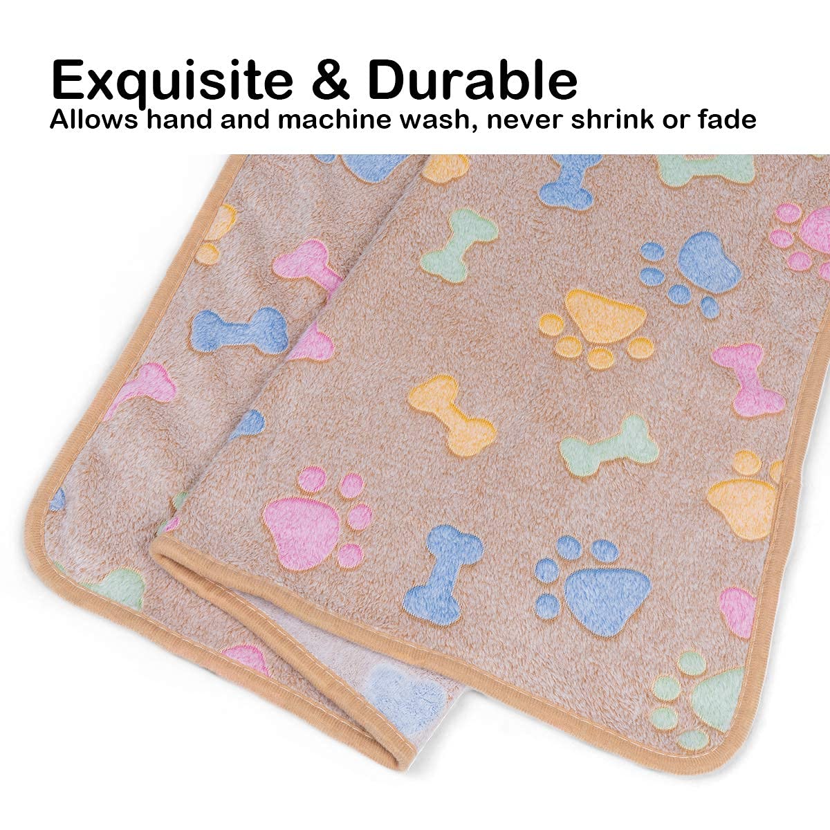 Dono 1 Pack Soft Fluffy Fleece Blanket For Small, Medium And Large Dogs - Paw Print Pink Pet Blanket Mat