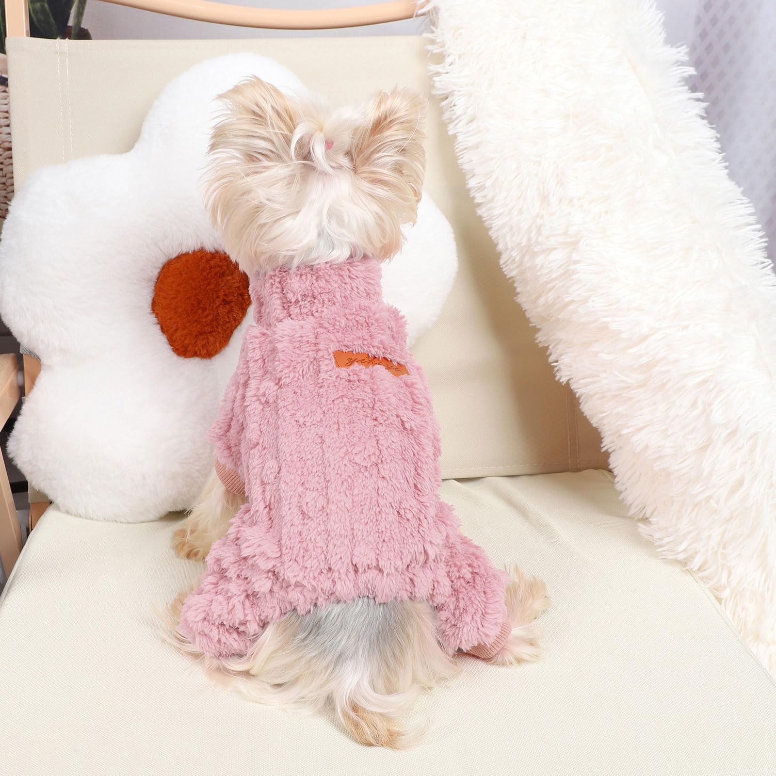 Kosiyi Dog Sweaters For Small Dogs Girl Boy Dog Clothes, Dog Sweater Fall Winter Turtleneck Pullover Chihuahua Thick Warm Dog Pa