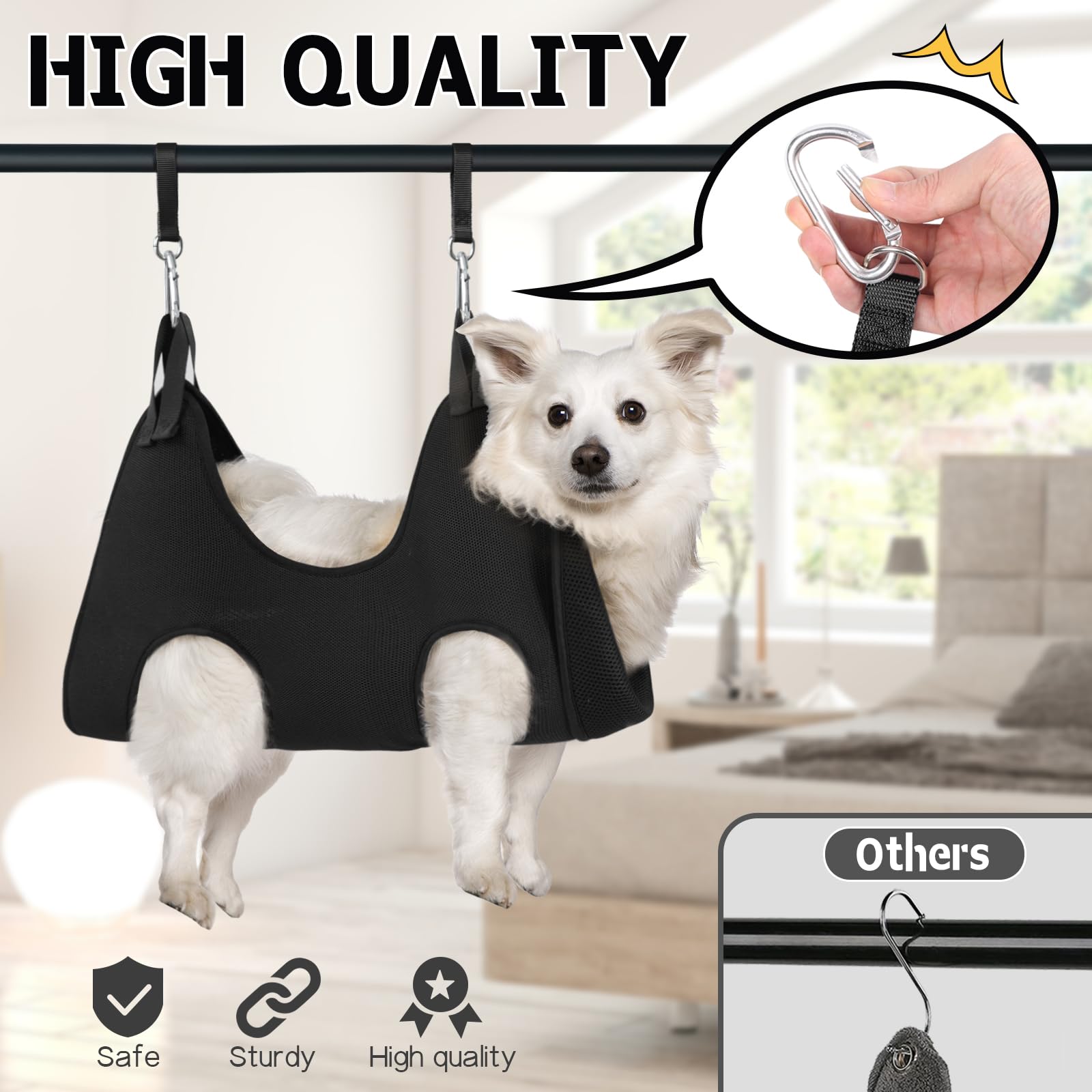 Supet Dog Grooming Hammock Harness For Cats & Dogs, Relaxation Dog Sling For Nail Trimming, Restraint Hanging Harness For Clippi