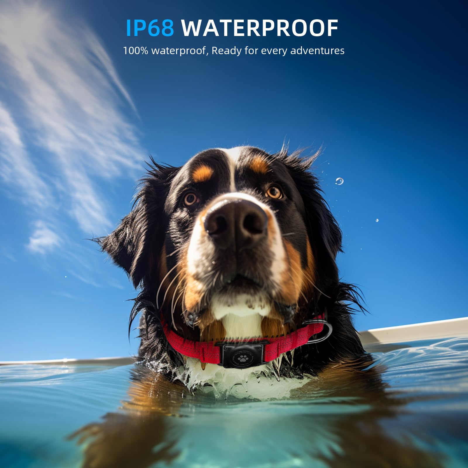 Upgraded Airtag Dog Collar, Ip68 Waterproof Air Tag Dog Collar Holder, Reflective, Ultra-Durable, Comfortable Padded, Heavy Duty Dog Collars For Small Medium Large Dogs (Xl (15.6'-22'), Red)