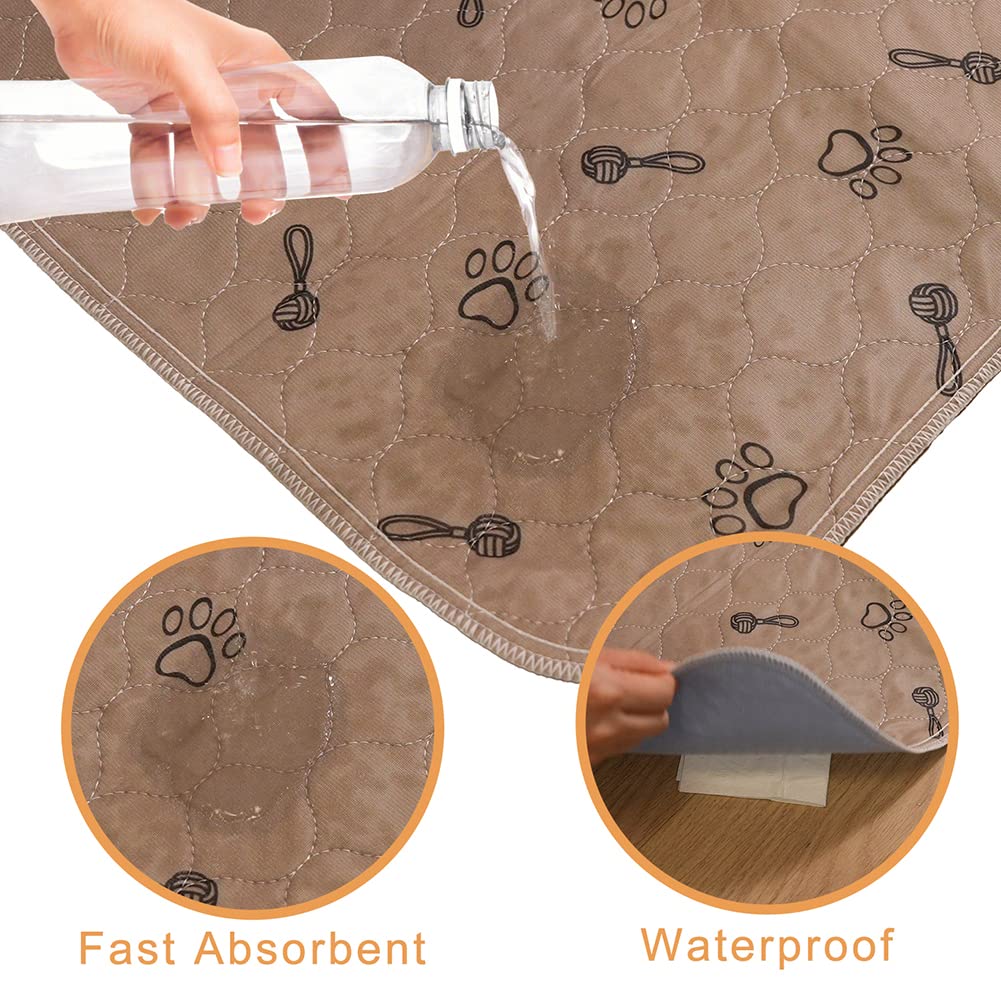 Peepeego 2Pack Pee Pads For Dogs Reusable+Free Dog Comb, Waterproof Rug 36   X48, Absorbent Puppy Pads Washable, Non Slip Protec