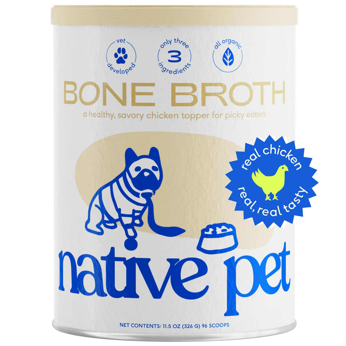 Native Pet Bone Broth & Dog Food Topper For Picky Eaters  Dog Gravy Topper For Dry Food  Chicken Bone Broth Powder For Dogs  Bon