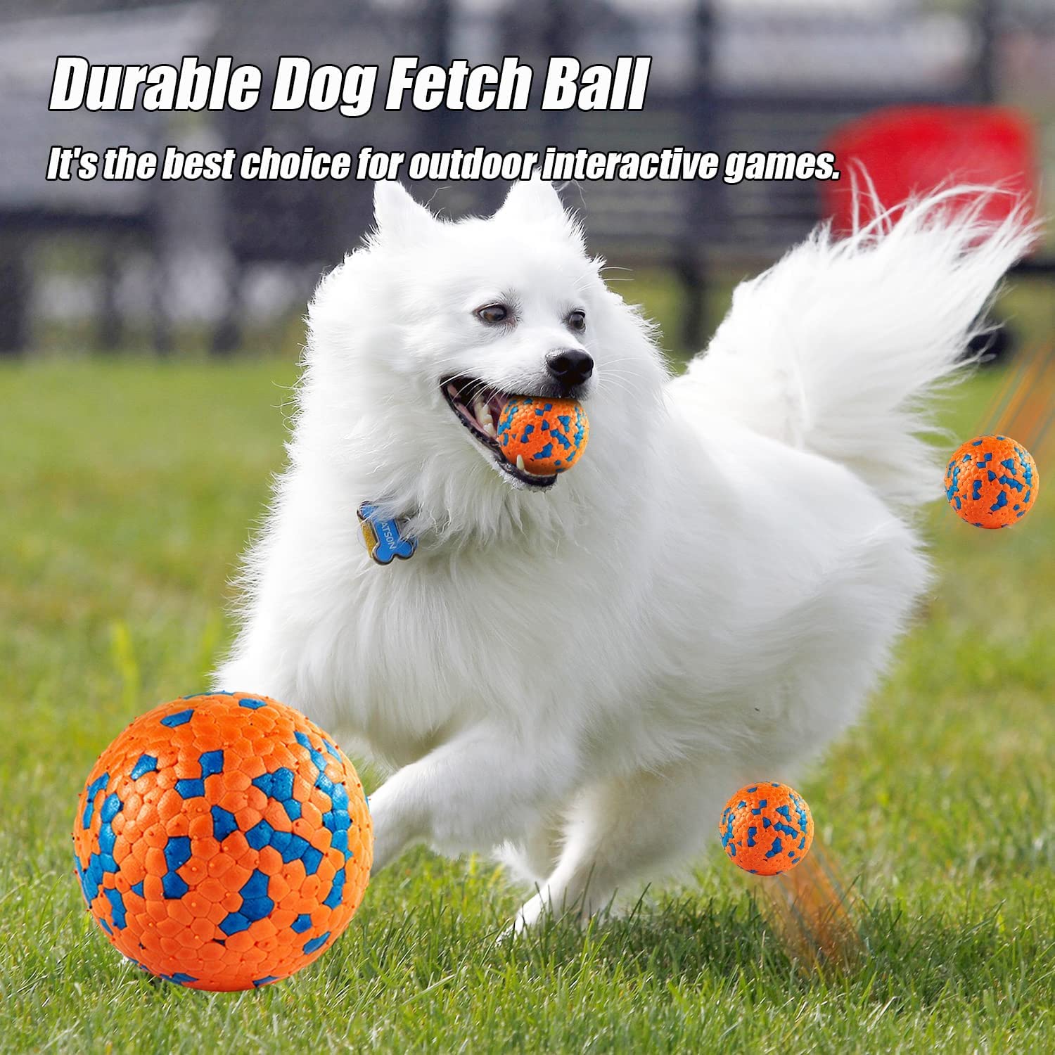 Dog Toy Balls, Dog Chew Ball Rubber Teeth Clean Non-Toxic Bite Resistant Toy, Interactive Toy IQ Puzzle for Small Medium Dogs (S