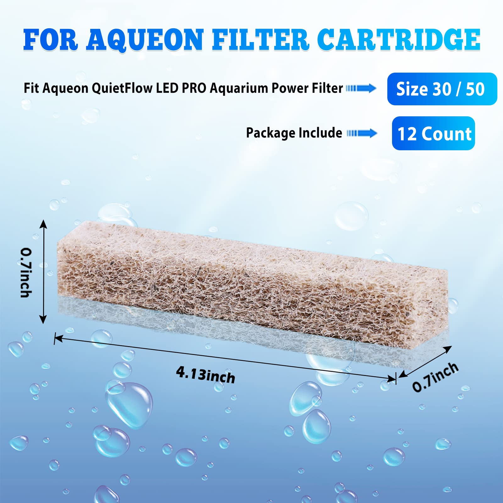 12 Count Mixed Pack Filter Pads for aqueon with Ammonia&Carbon&Phosphate Reducer, Fish Tank Filter Pads for QuietFlow LED PRO Mo