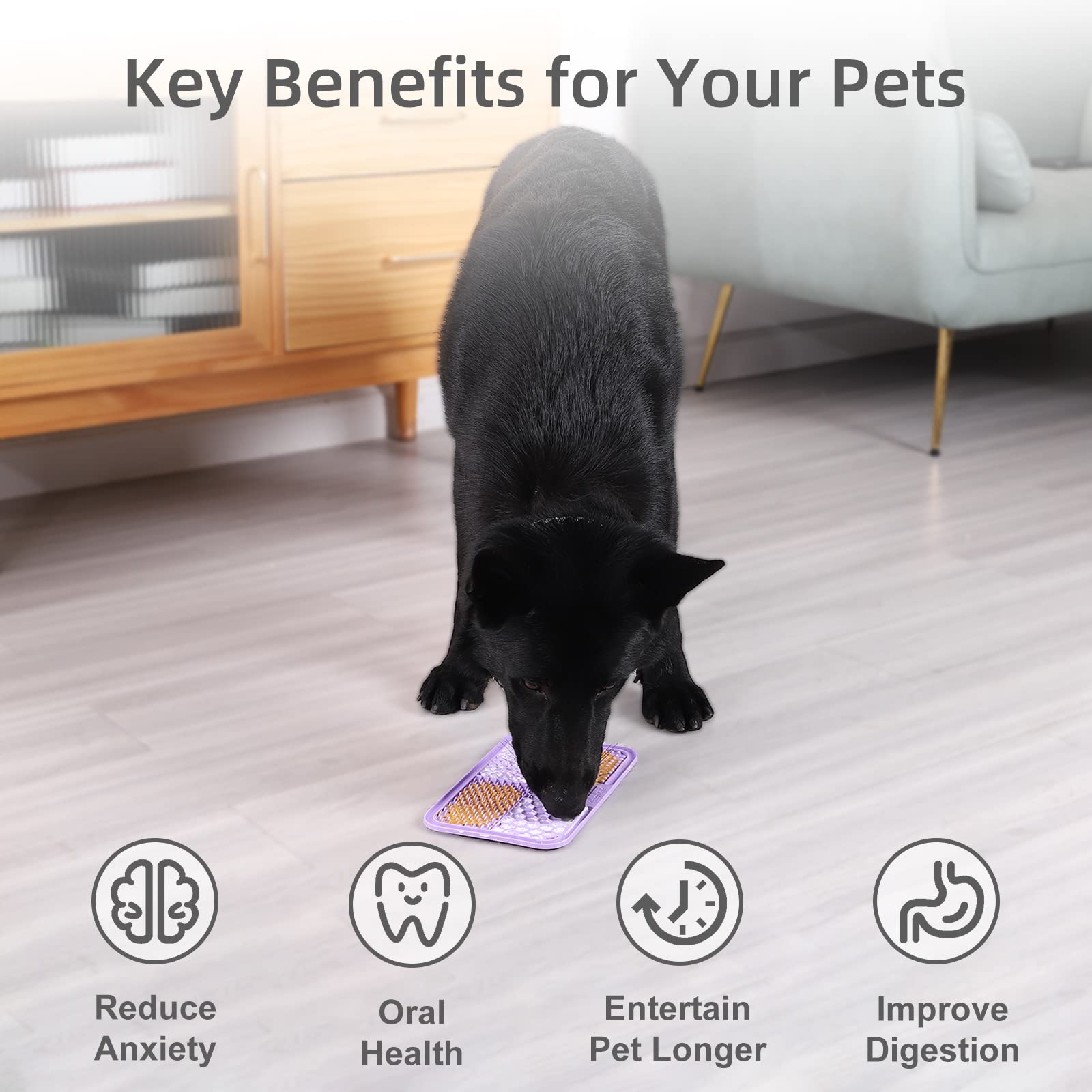 Mateeylife 2Pcs Large Lick Mat For Dogs And Cats With Suction Cups, Dog Lick Mat For Anxiety Relief, Dog Enrichment Toys For Boredom, Cat Peanut Butter Lick Pad, Dog Treat Mat For Bathing Grooming