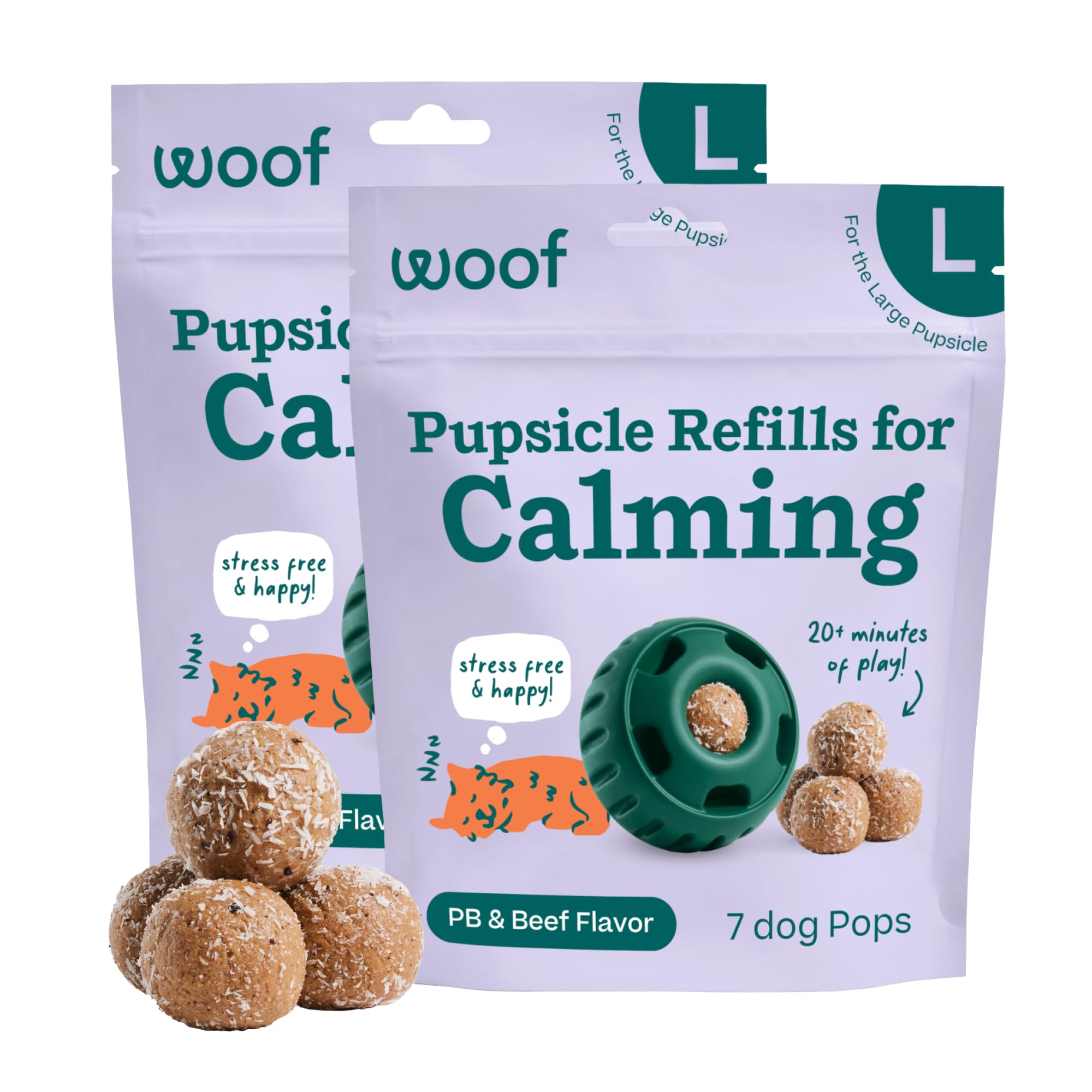 WOOF Pupsicle Refill Pops for Calming - Long-Lasting Refills for The Pupsicle Toy to Promote Calm - Calming Dog Treats - Magnesi